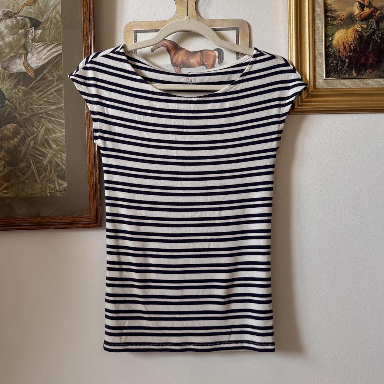 Striped boatneck fitted tee (XS)