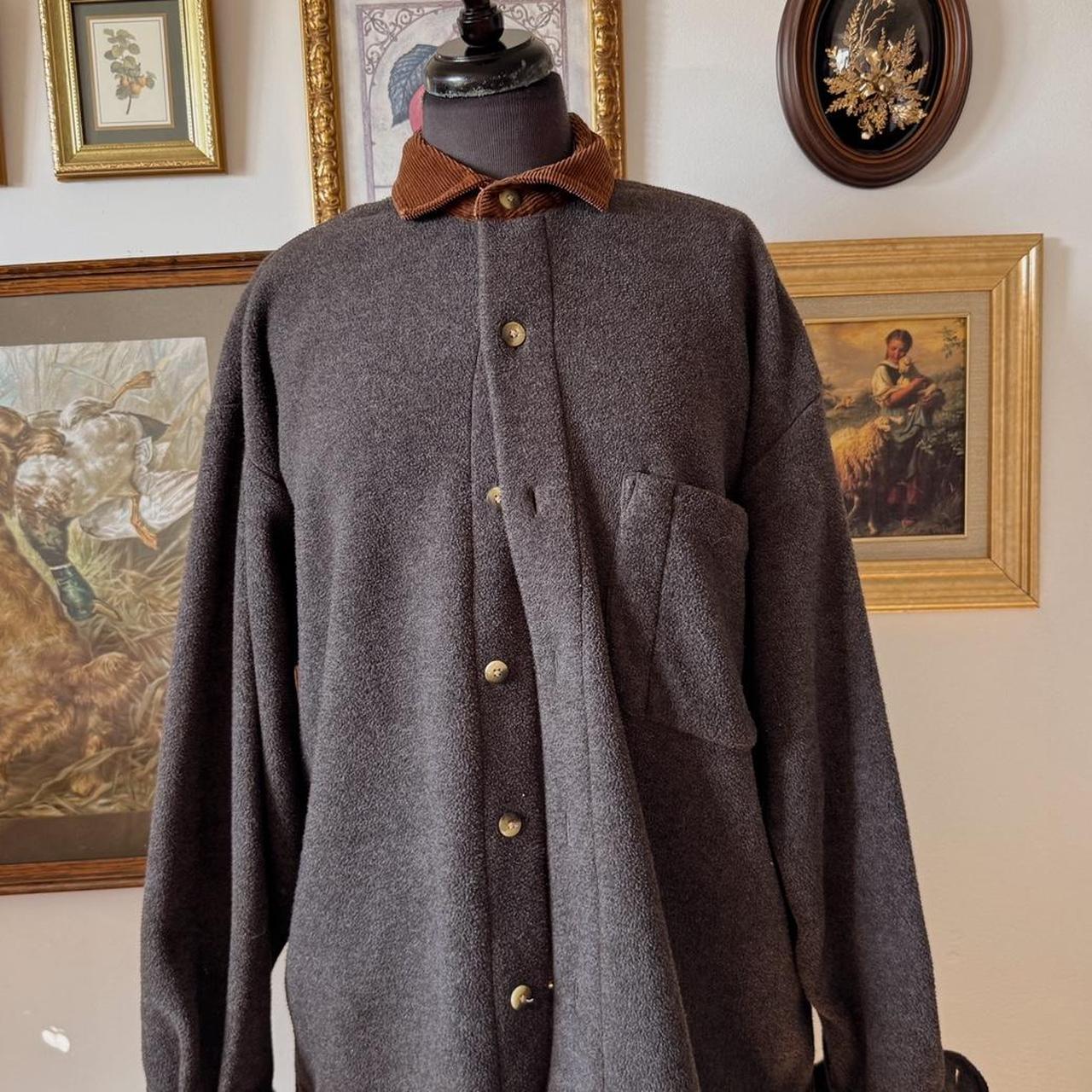 Charcoal grey fleece button up (M)