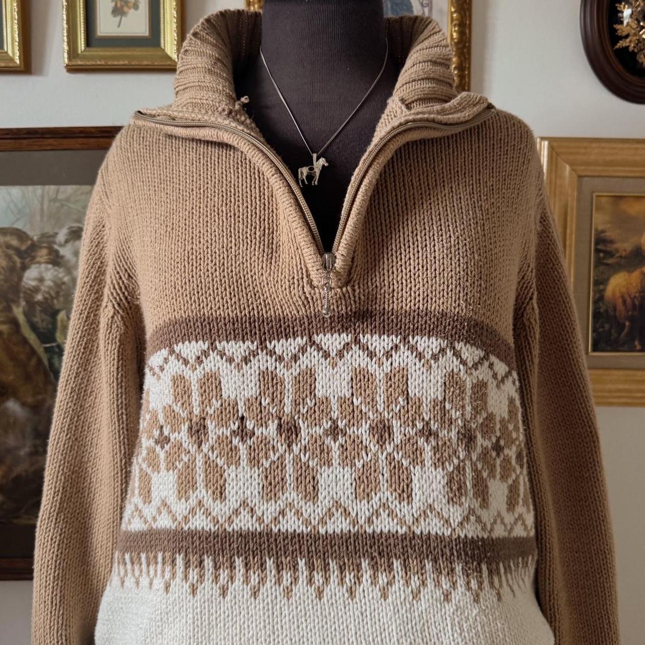 Earthy boho flower knit (S)