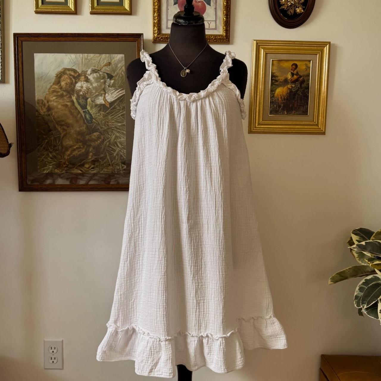 White cotton gauze dress (M)