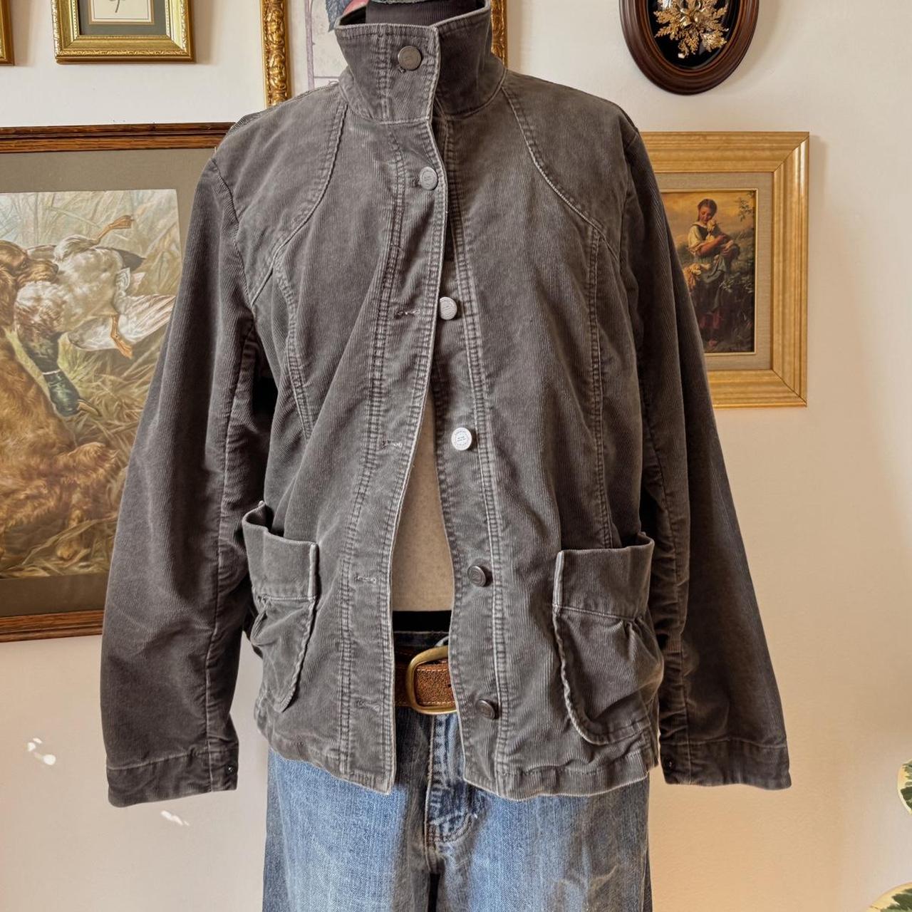 Funnel neck corduroy jacket (L)