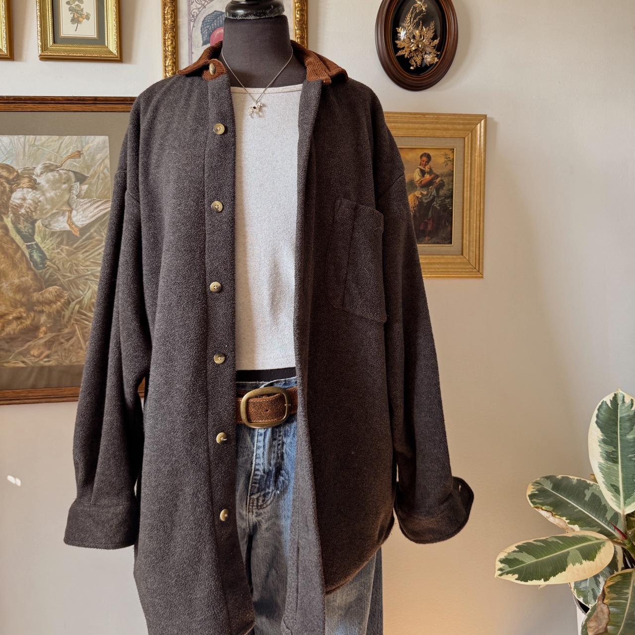 Charcoal grey fleece button up (M)