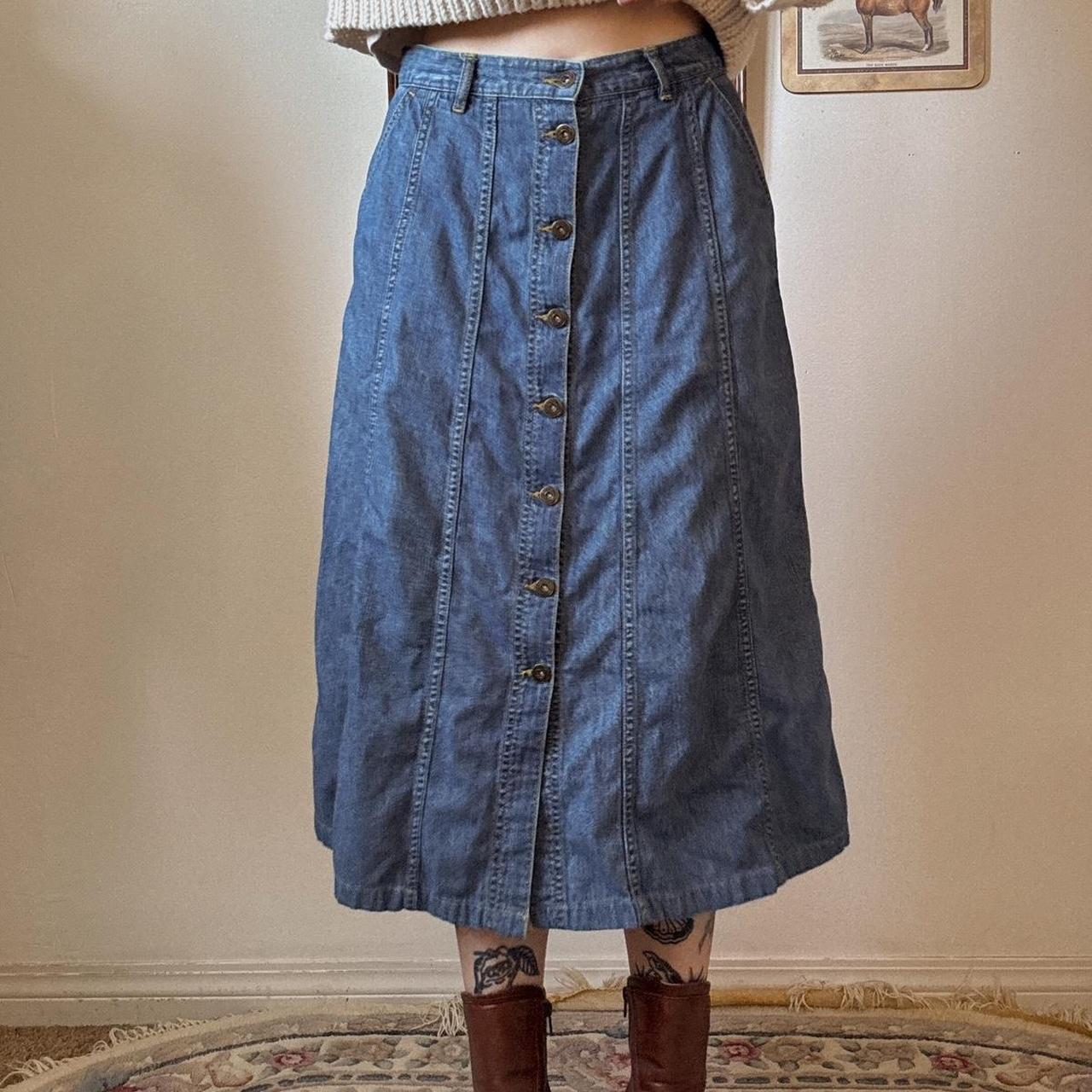 90s denim maxi/midi skirt (S)