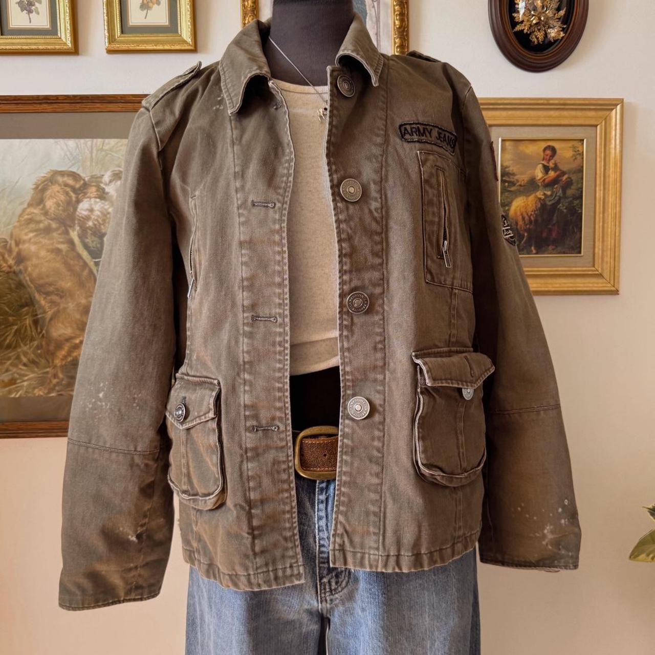 Y2K grunge khaki jacket (M)