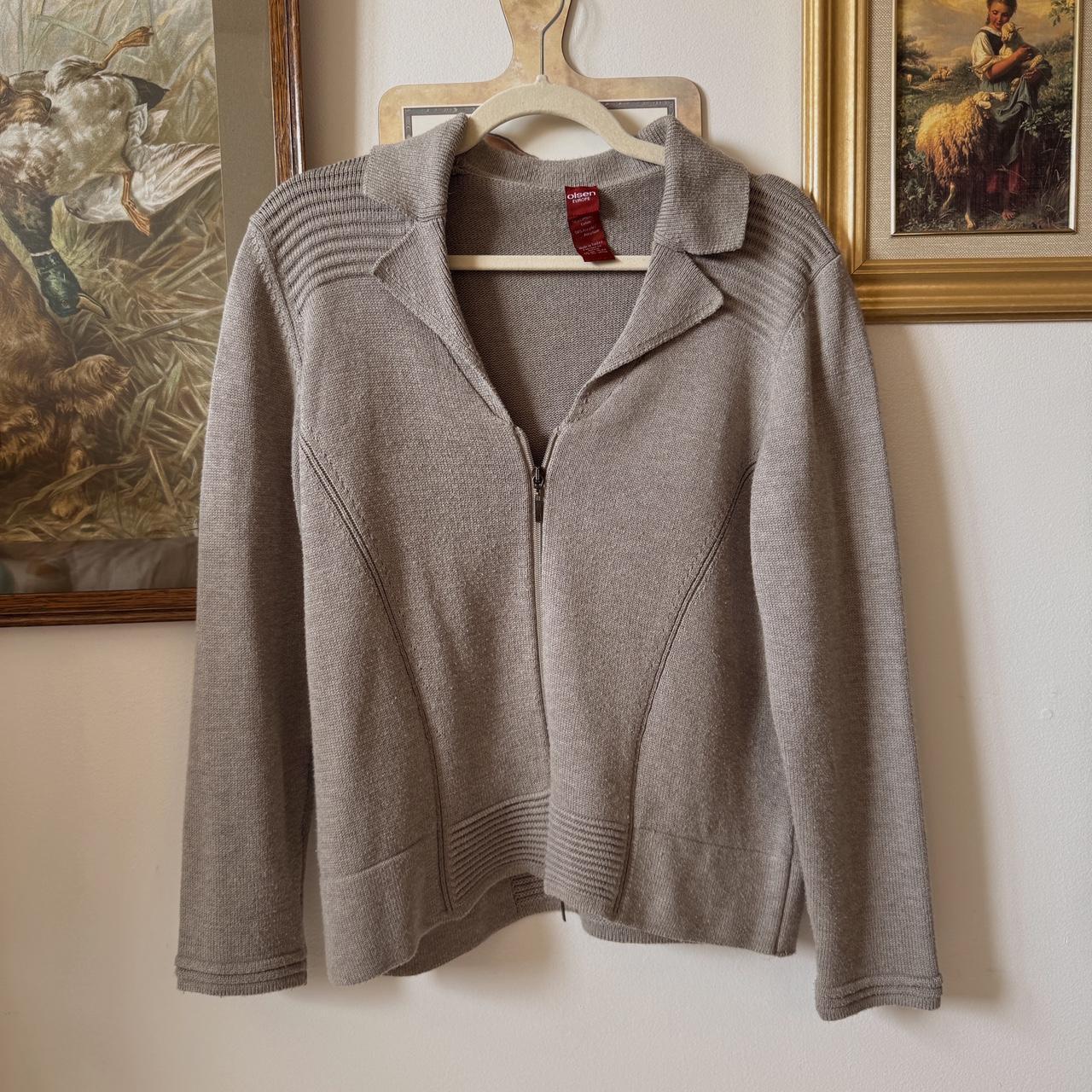 Grey double zip slouchy knit (M)
