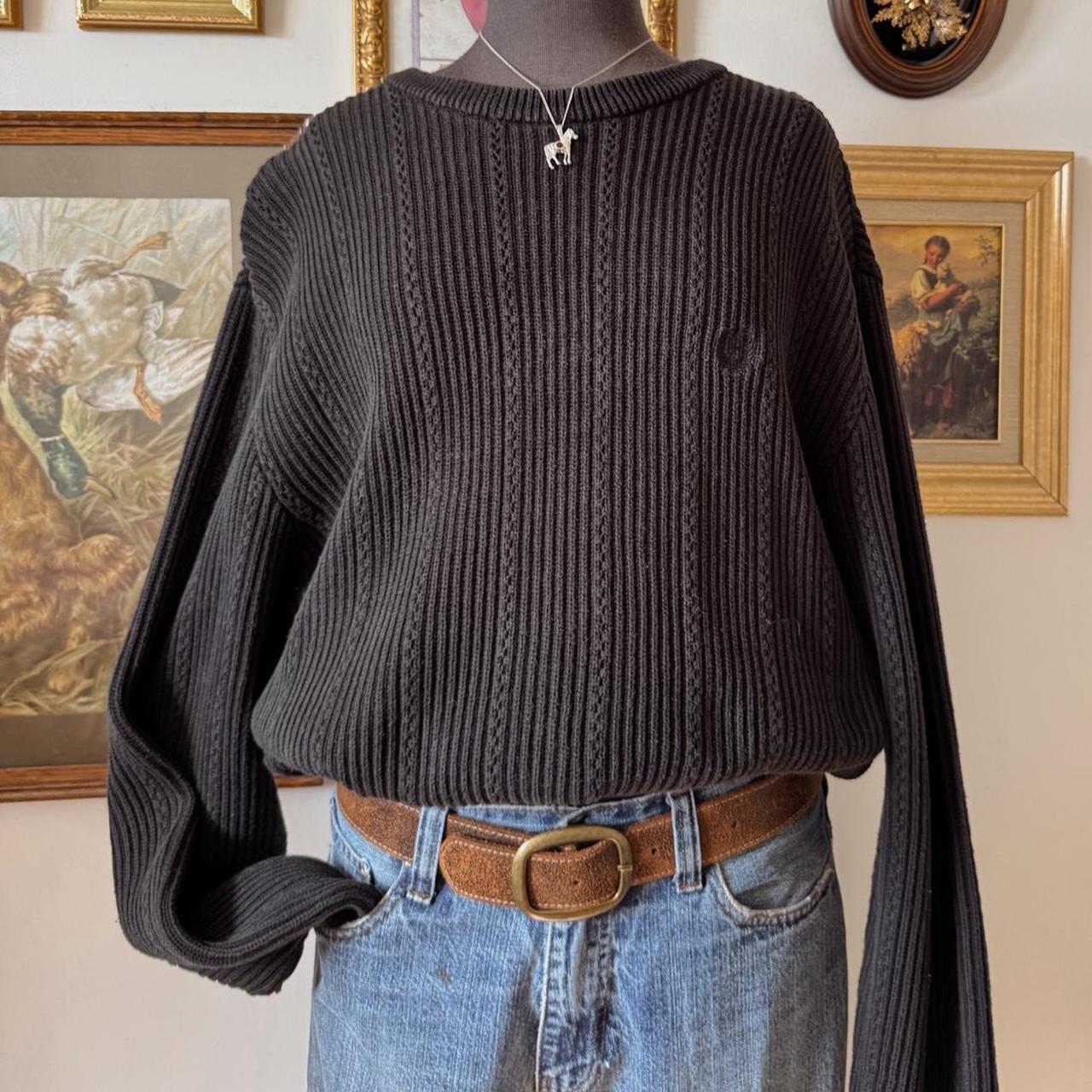 Black chunky knit sweater (XL)