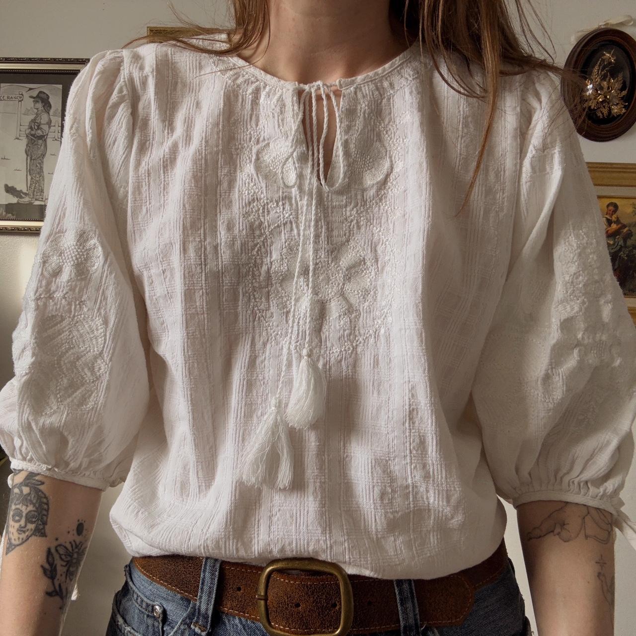 White puff sleeve fairy top (S)
