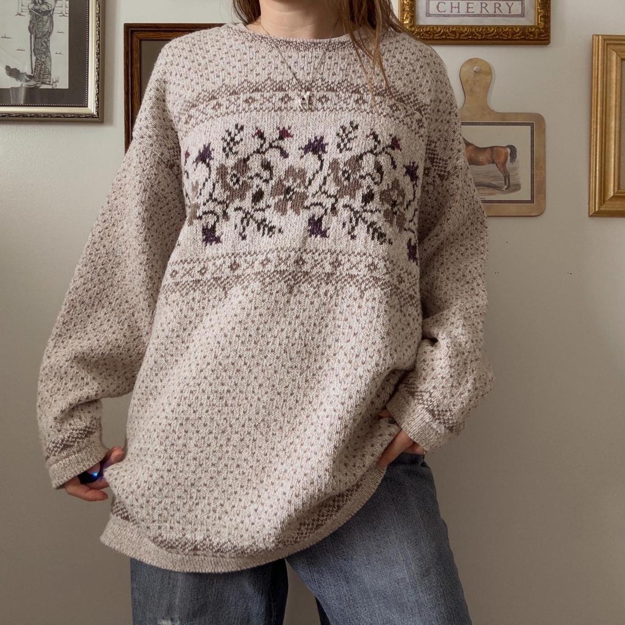 Whimsical floral knit jumper (XL)