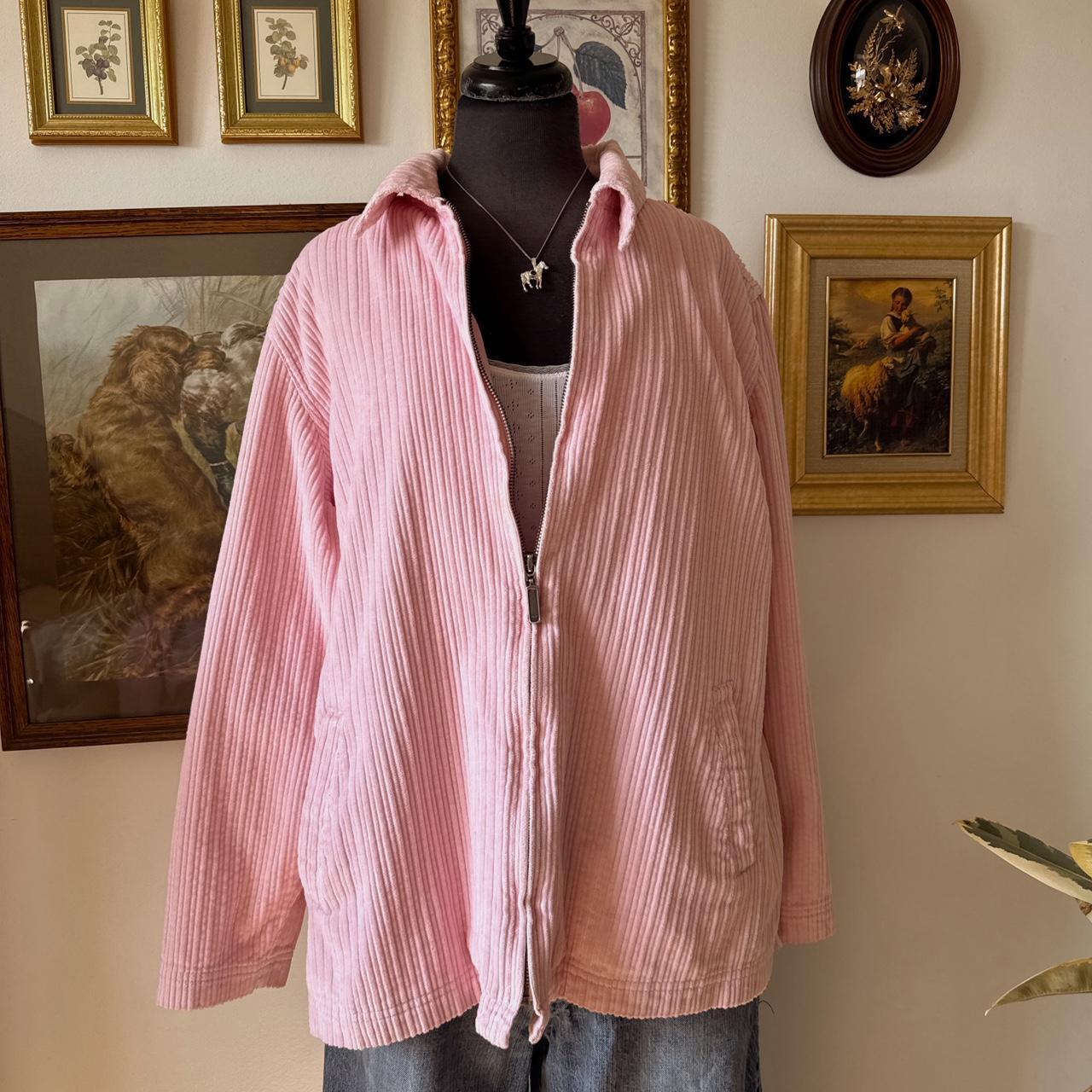 Pink corduroy zip-up jacket (XL)