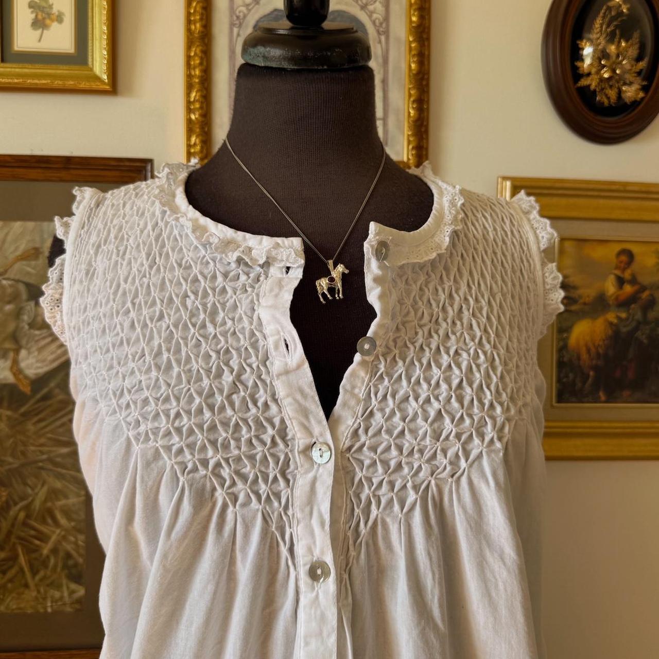 White Victoriana babydoll cotton top (S)