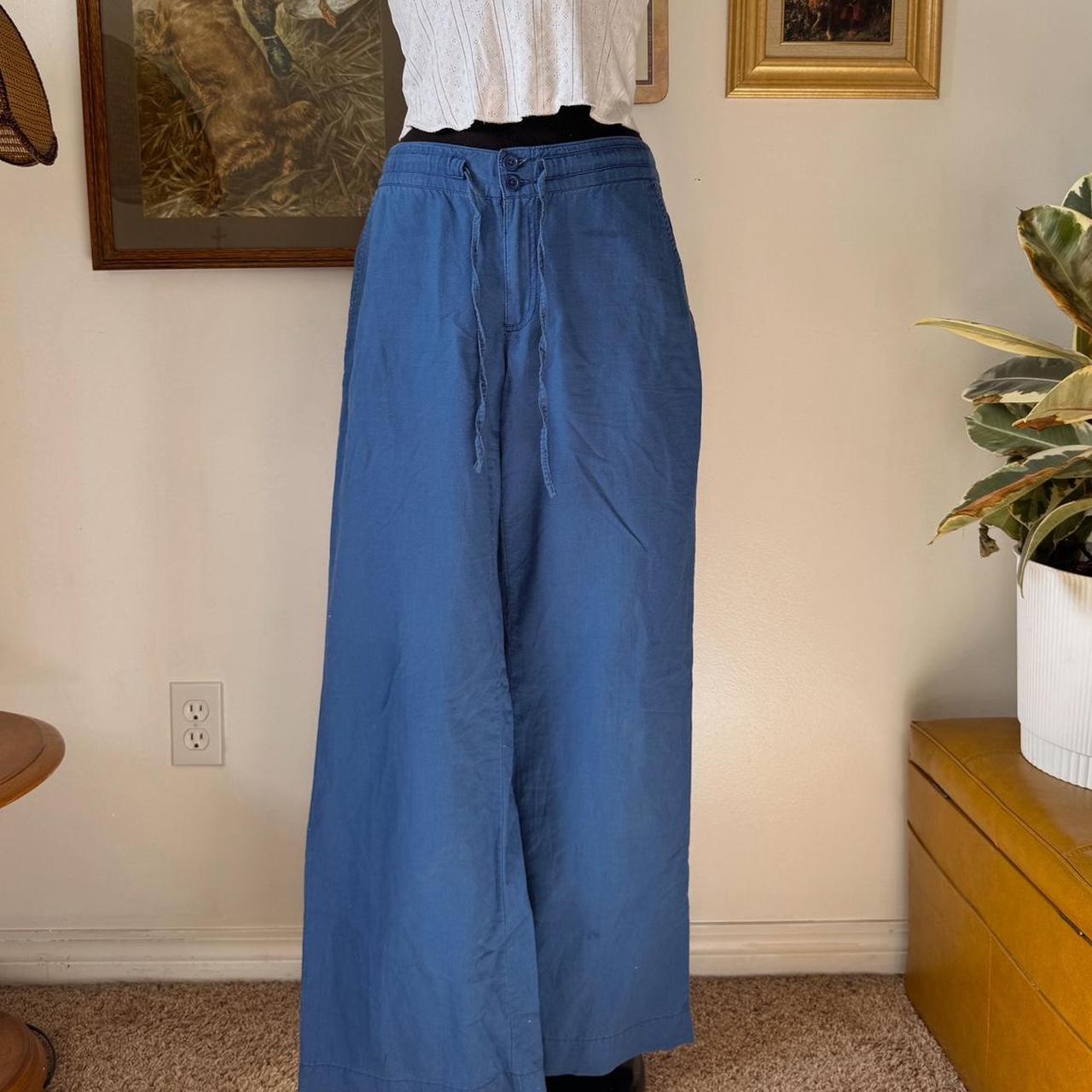 Sapphire blue linen pants (S)
