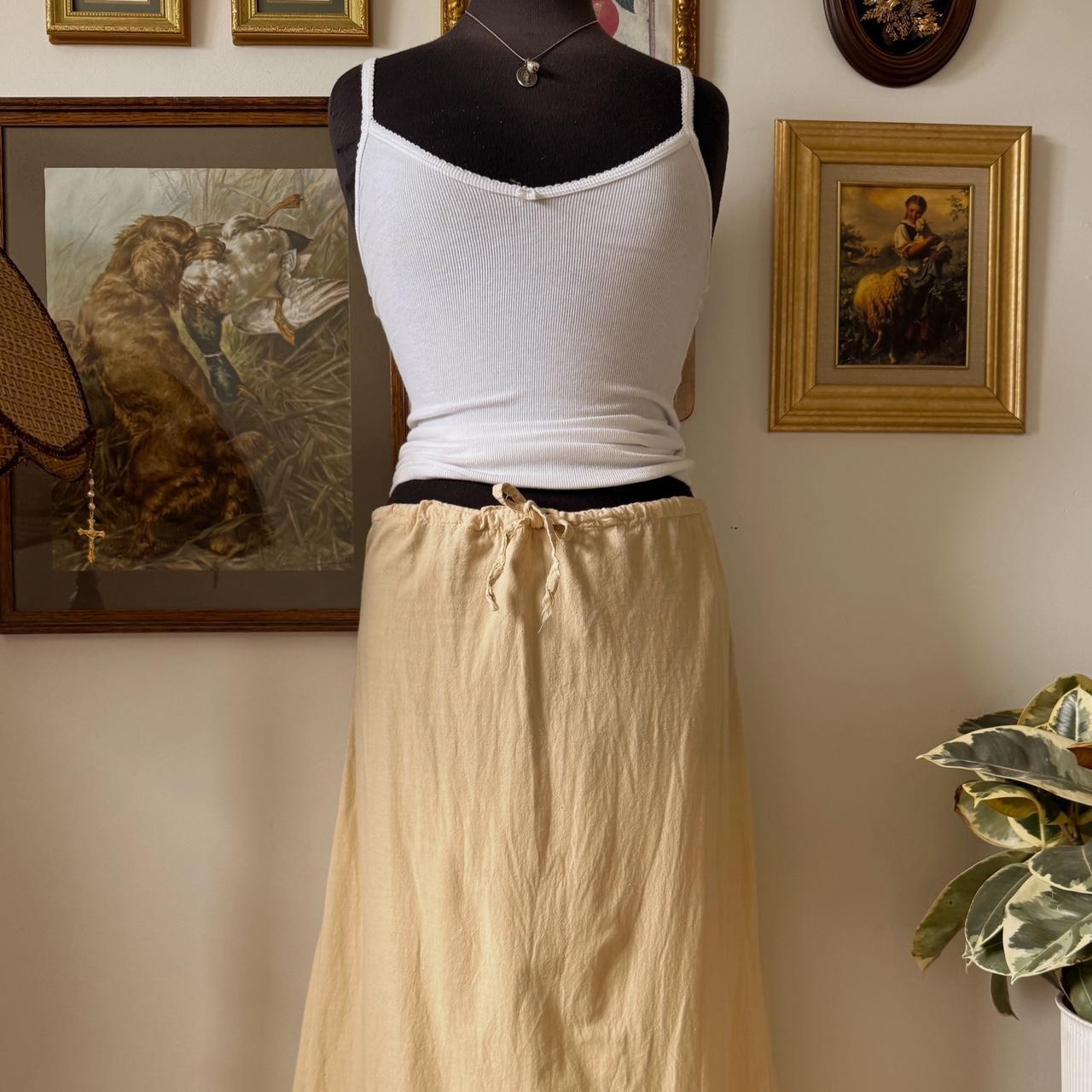 Golden sunglow linen maxi skirt (S)