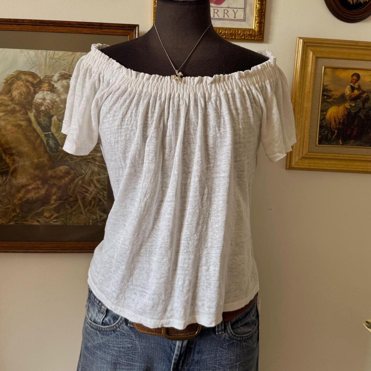White linen cottage blouse (XS)