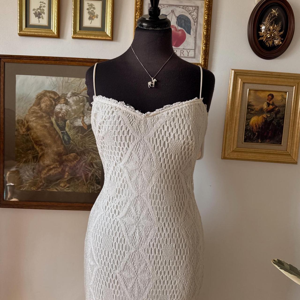 Dreamy cream crochet flora maxi dress (S)
