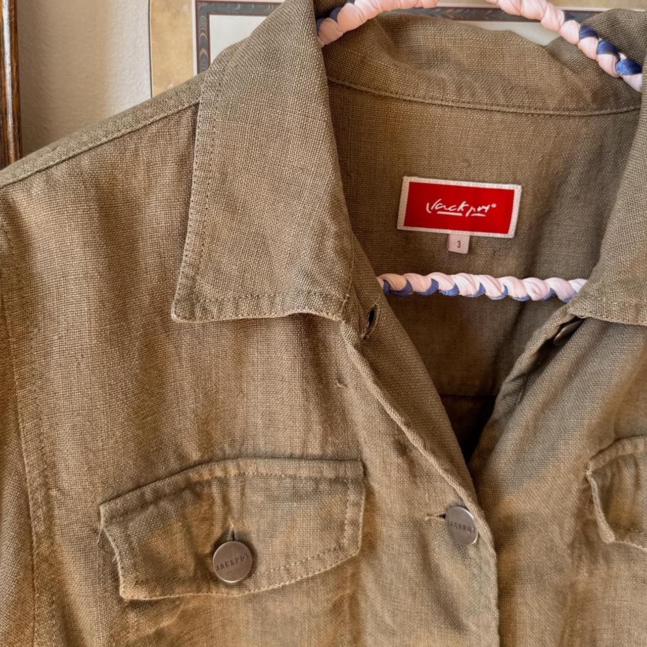 Linen boho khaki jacket (M)