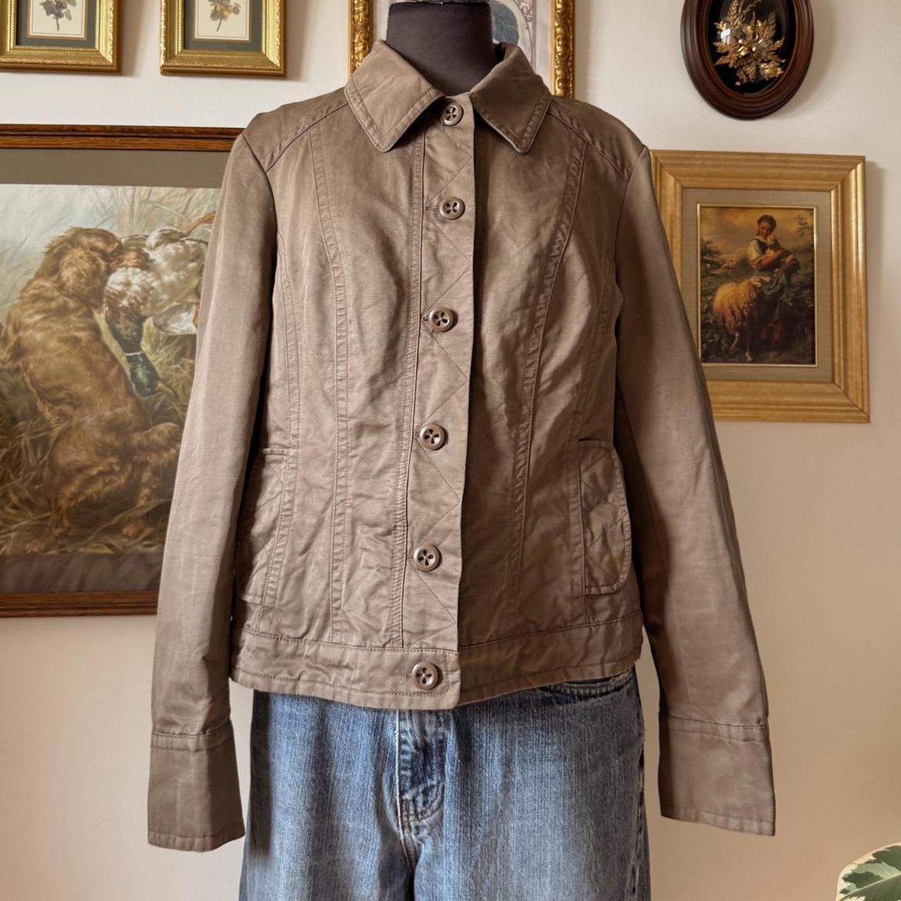 Brown linen blend jacket (M)