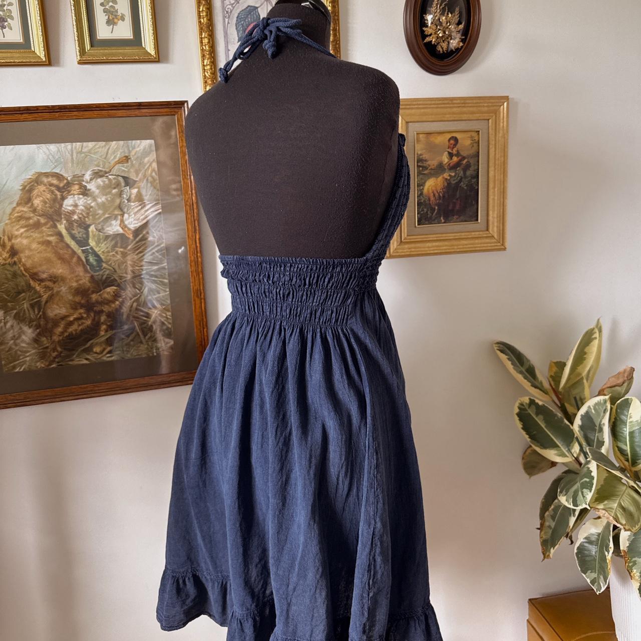 Navy blue halter mini dress (L)