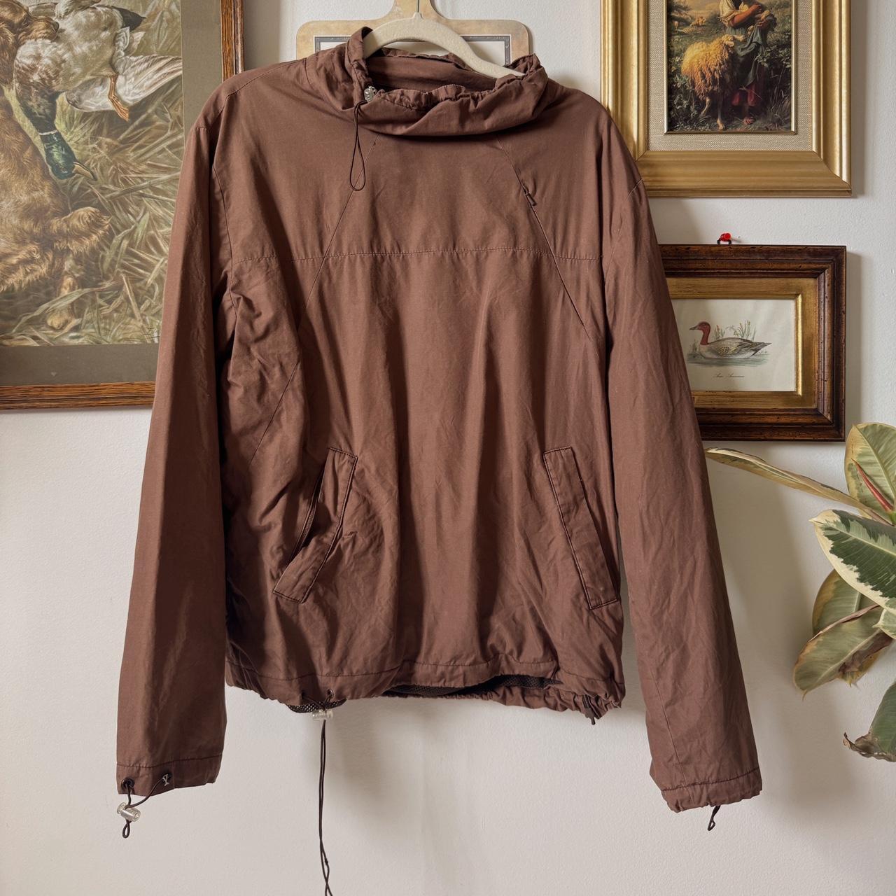 Earthy brown mock neck jacket (L)