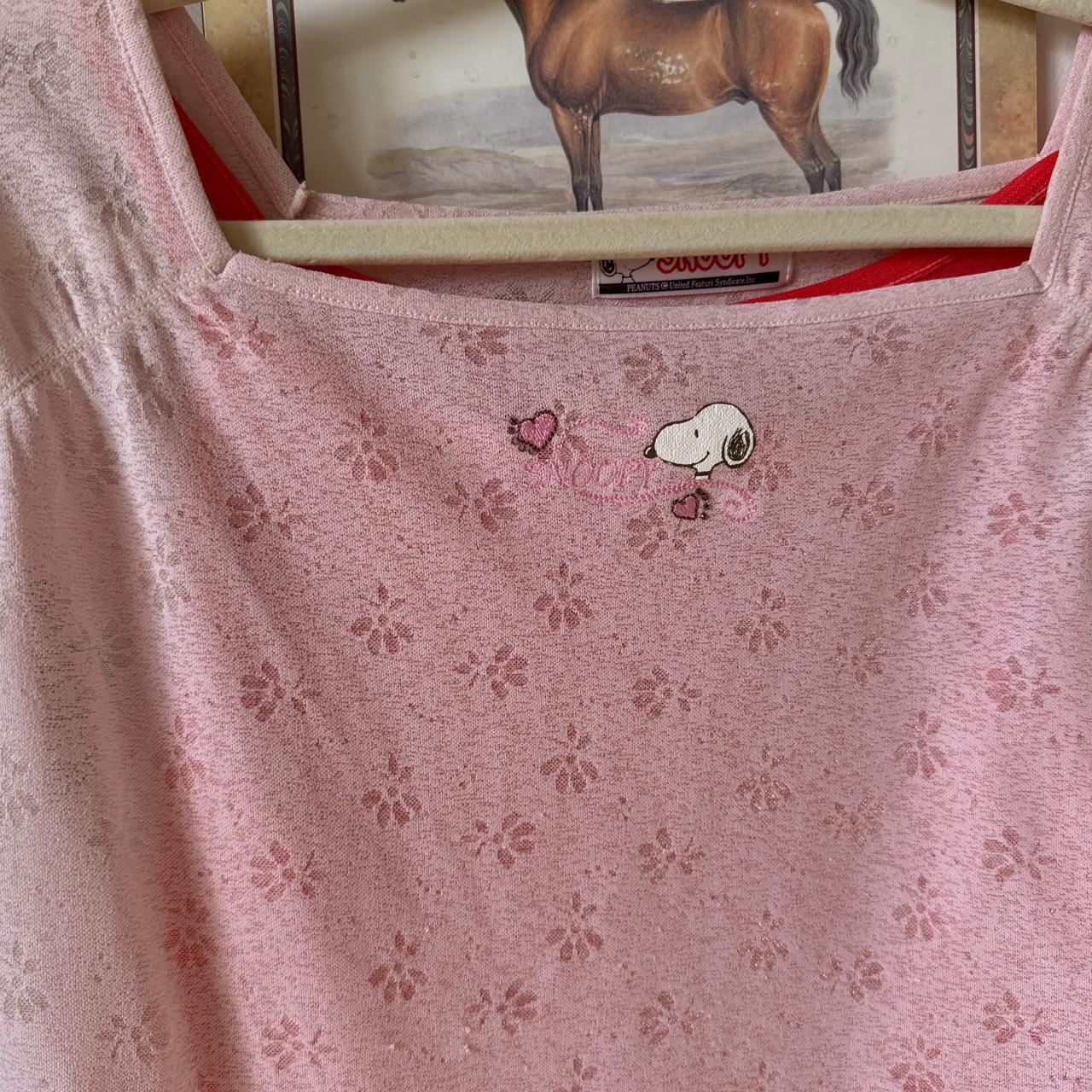 Pink snoopy lace top (M)