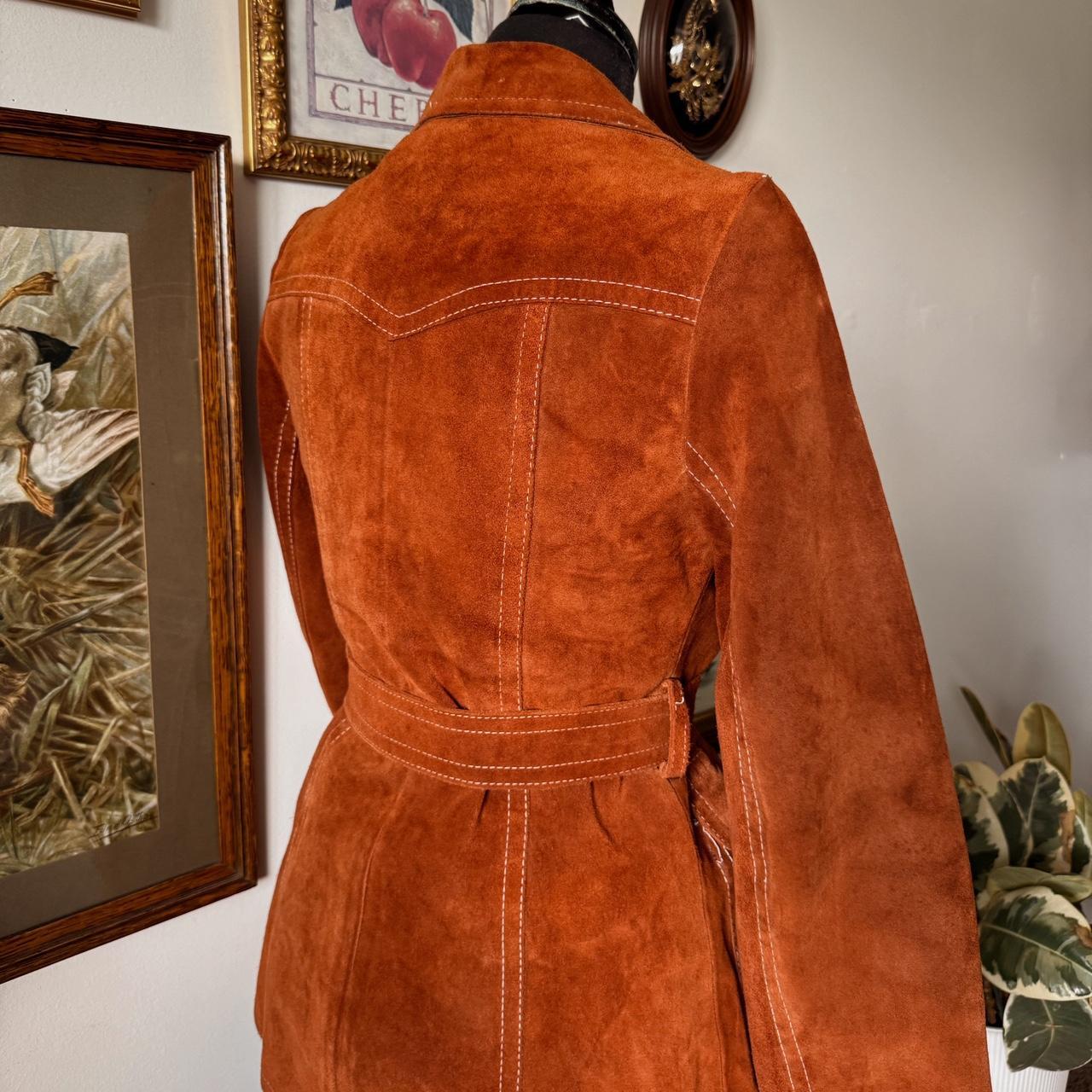 Rust orange suede 70s jacket (S/M)