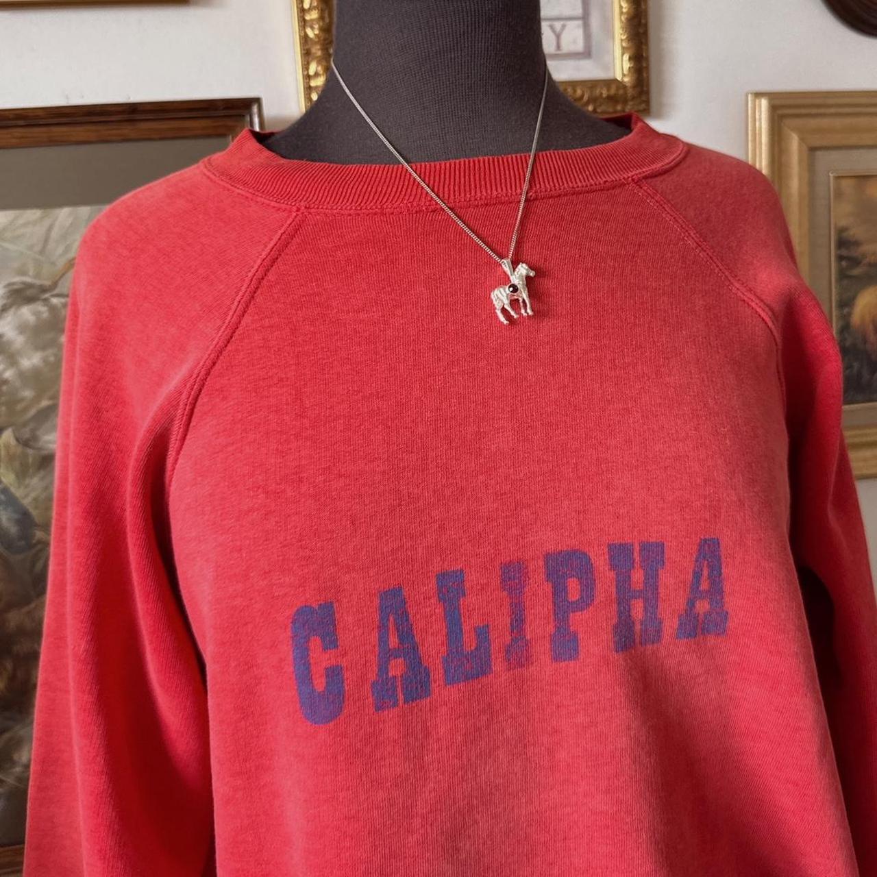 70s red slouch crew neck (XS)