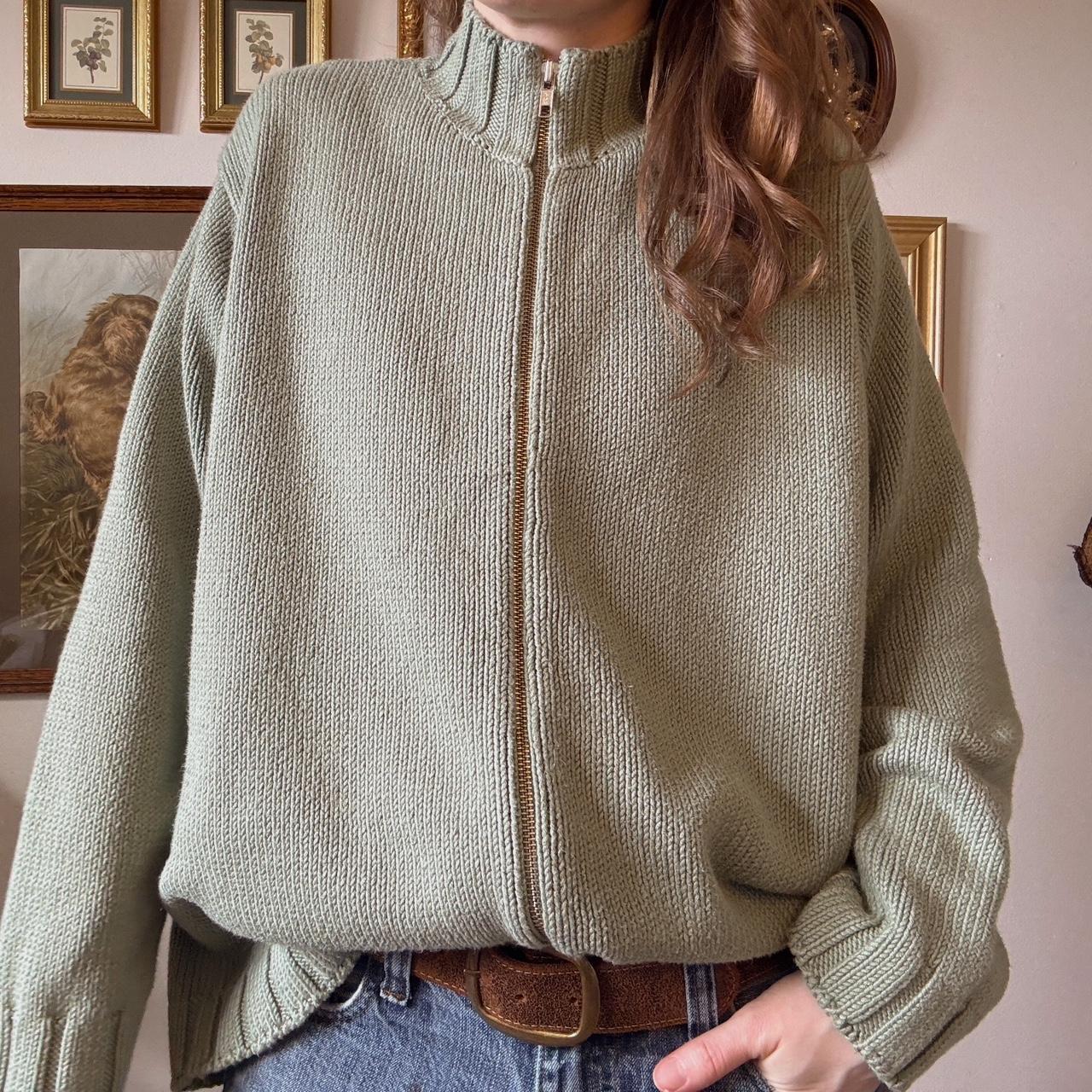 Sage green knit jumper (XL)