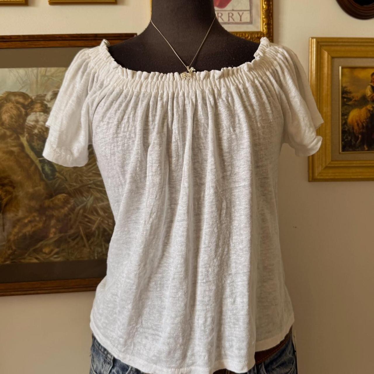 White linen cottage blouse (XS)