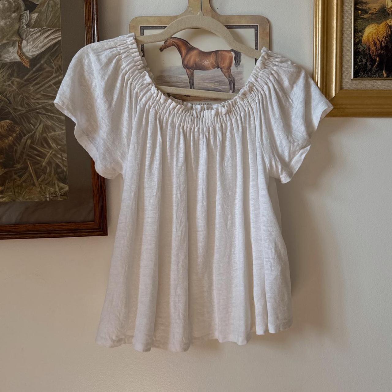 White linen cottage blouse (XS)
