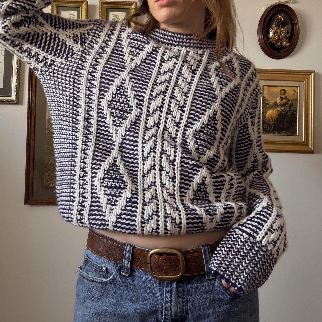 Cozy fisherman knit sweater (M)