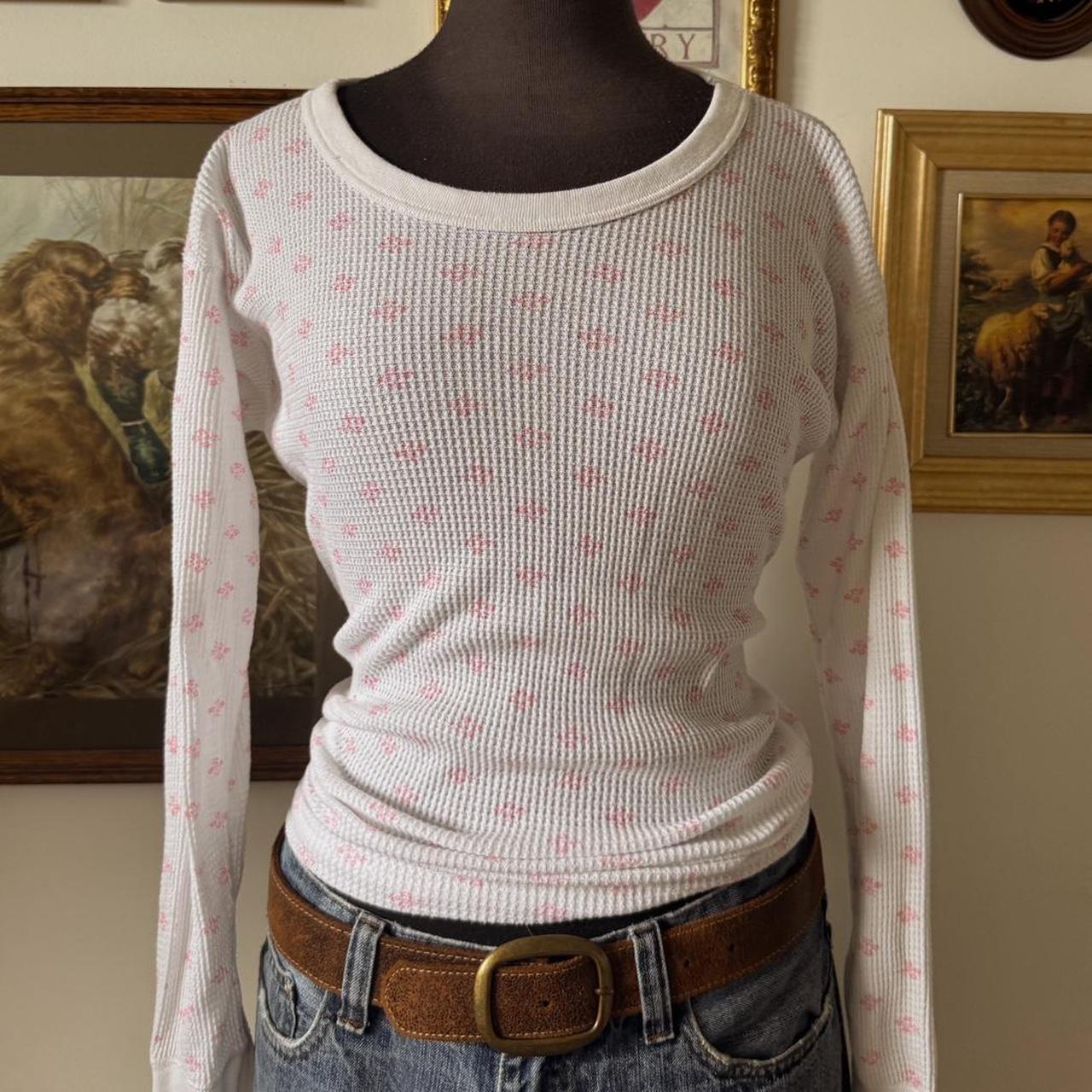 Vintage waffle knit long sleeve (L)
