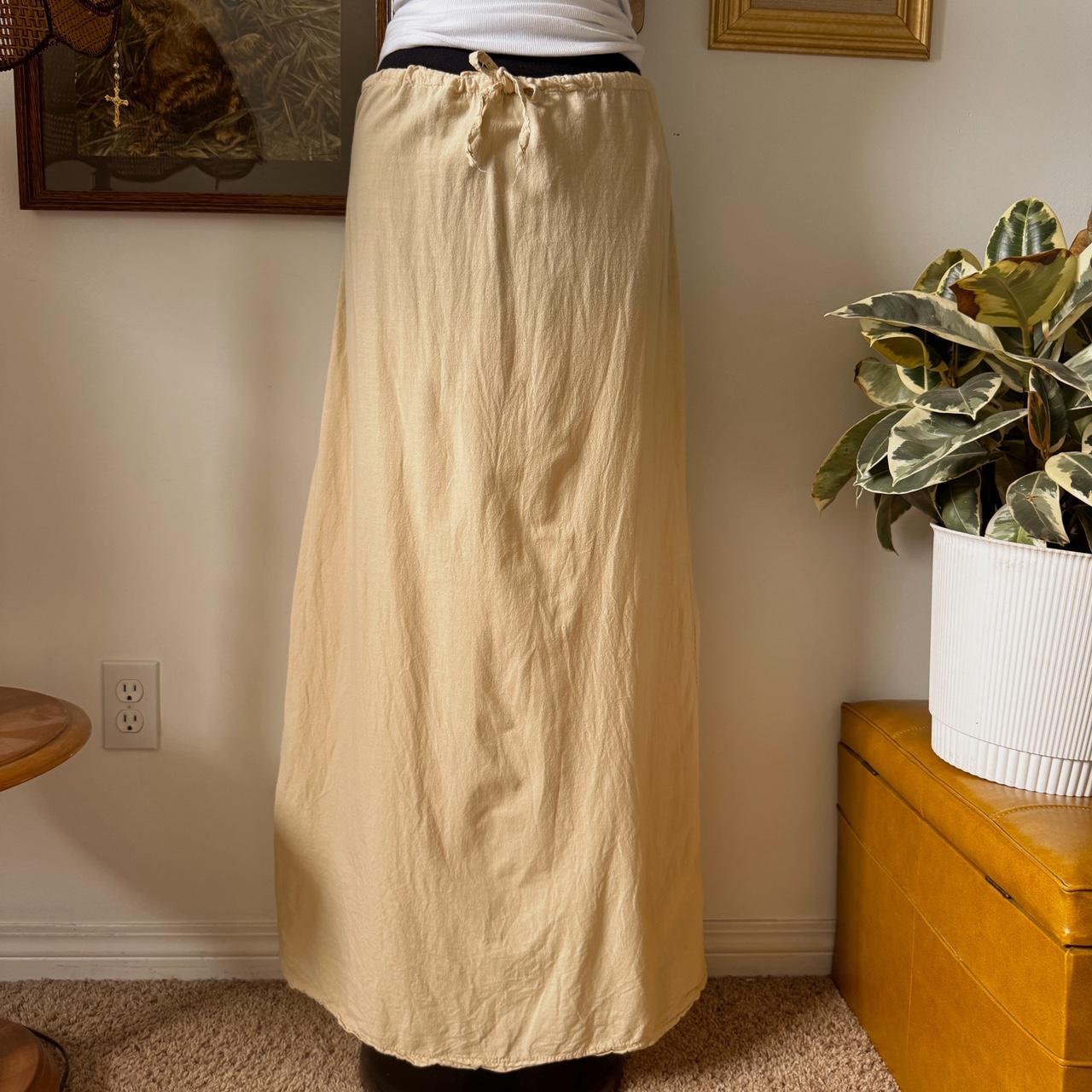 Golden sunglow linen maxi skirt (S)