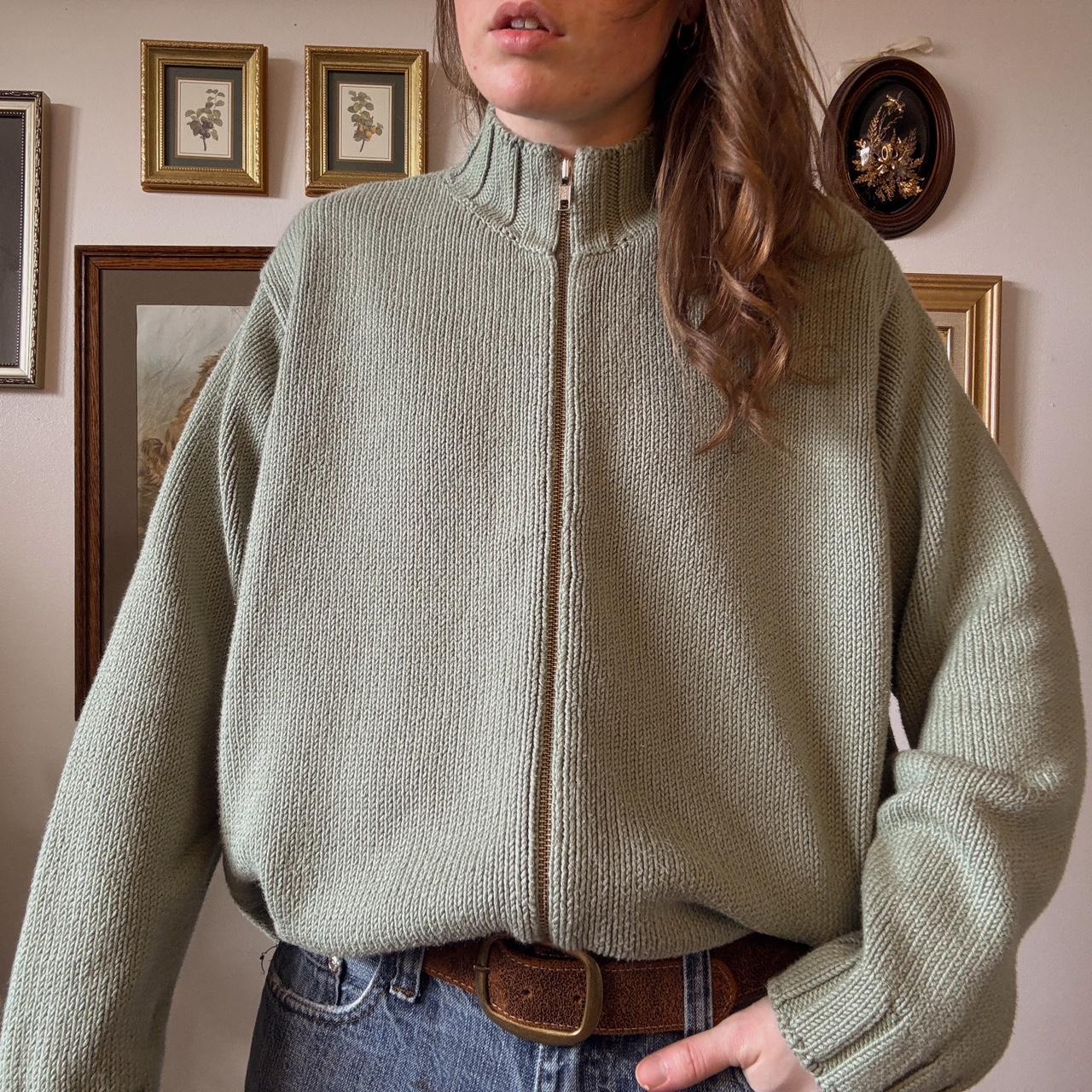 Sage green knit jumper (XL)
