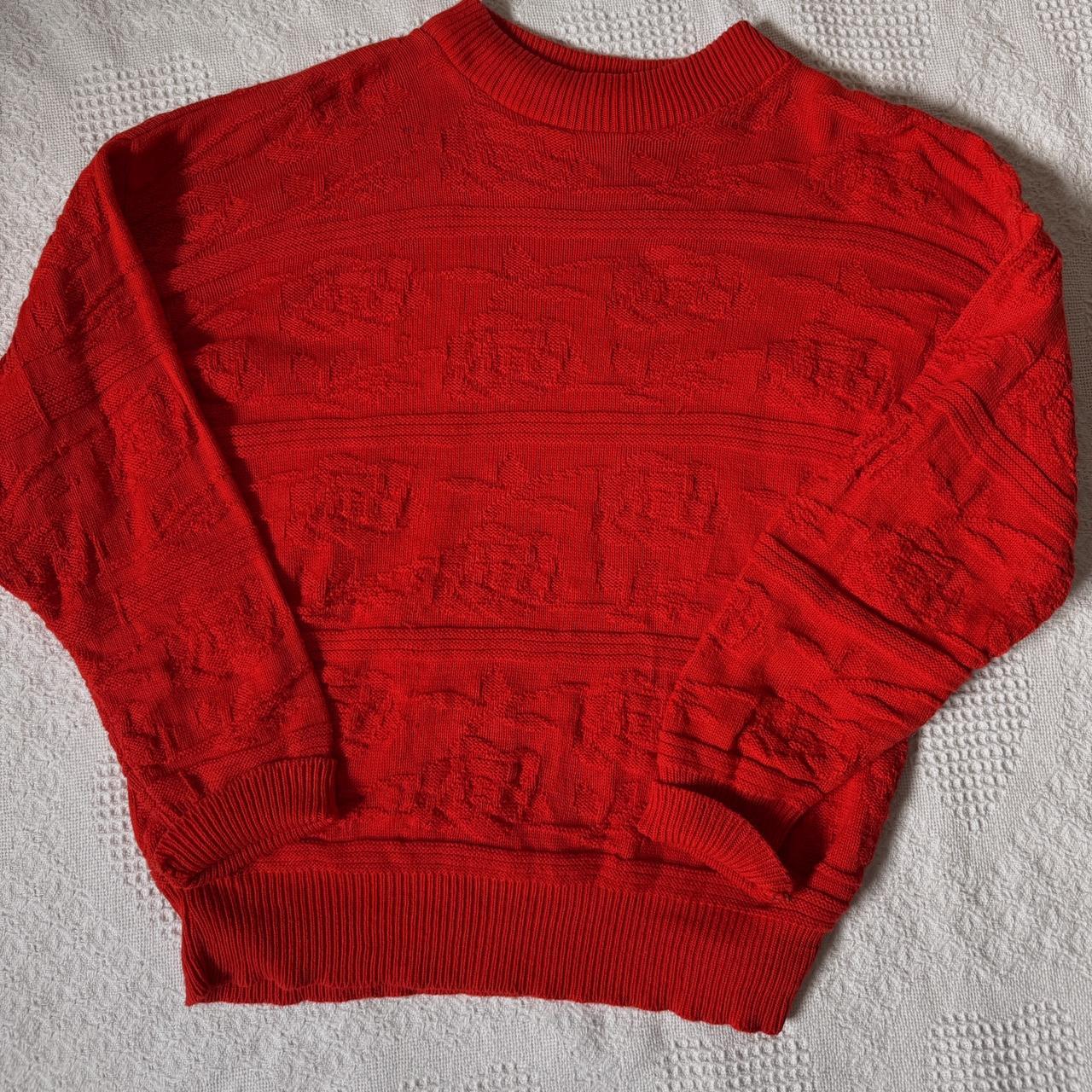 Vintage bright orange knit jumper (L)