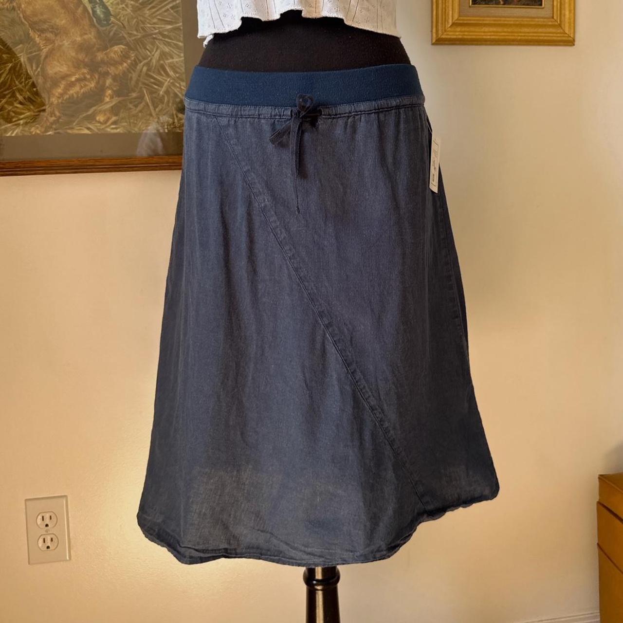 Navy hemp midi skirt (S)