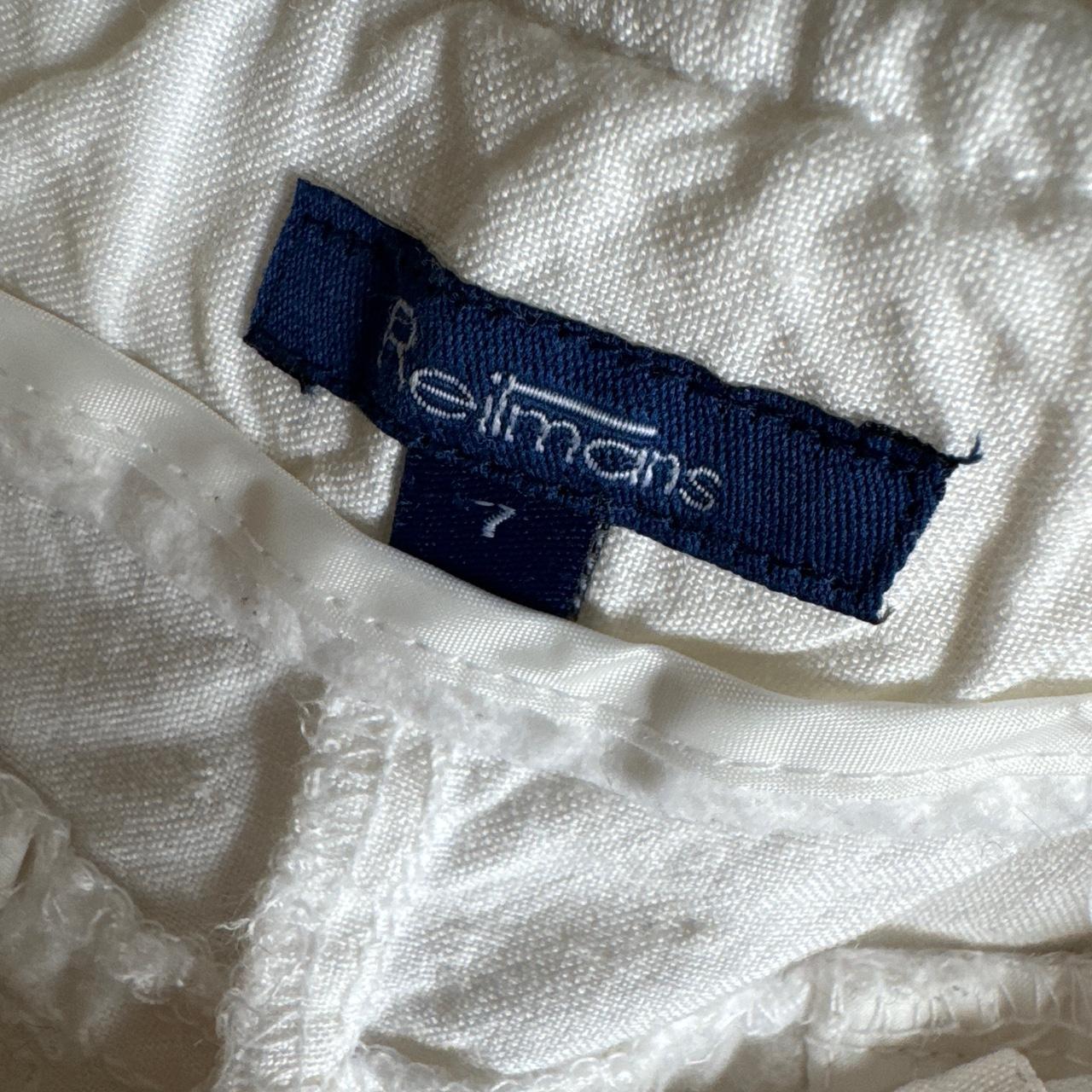 White linen wide leg pants (S)