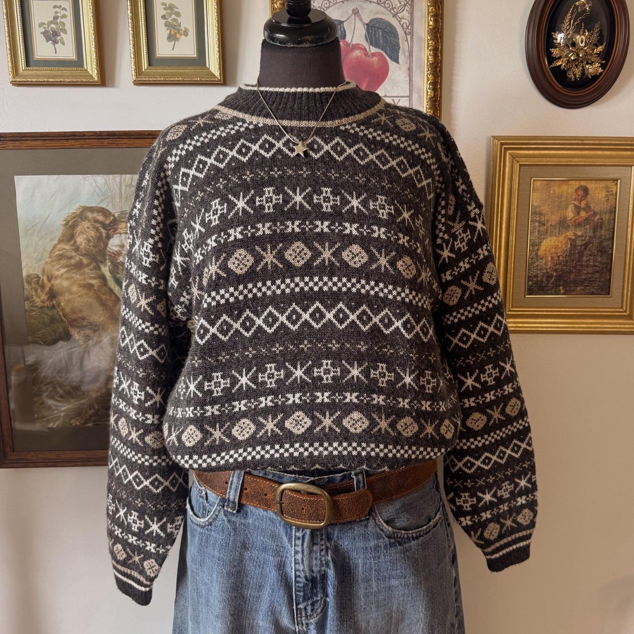 Vintage 90s patterned jumper (L)