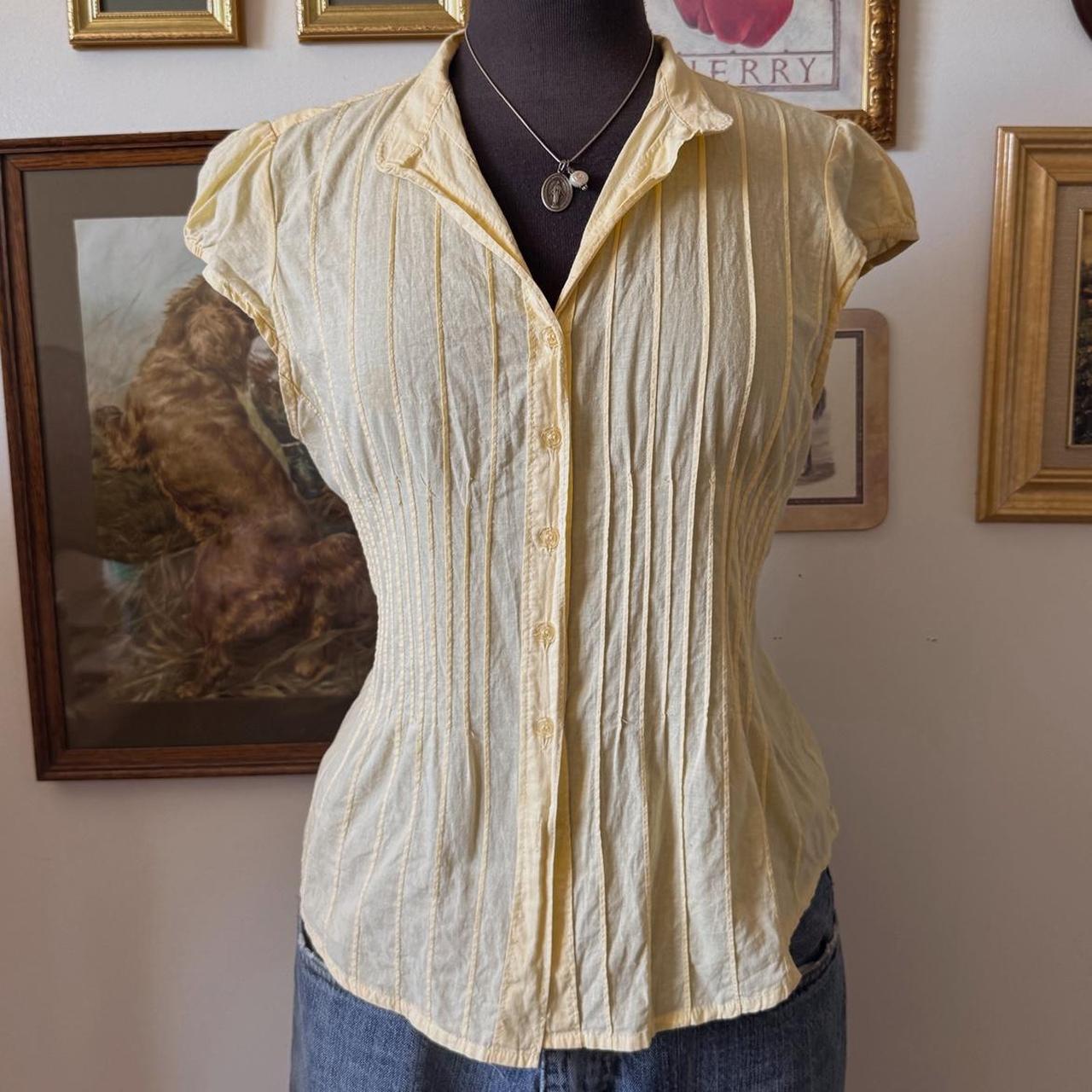 Butter yellow cotton blouse (XL)