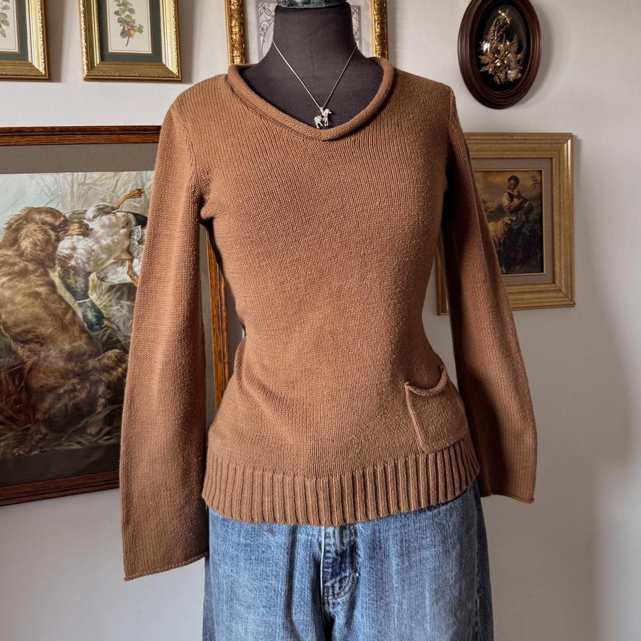 Caramel brown soft knit sweater (S)
