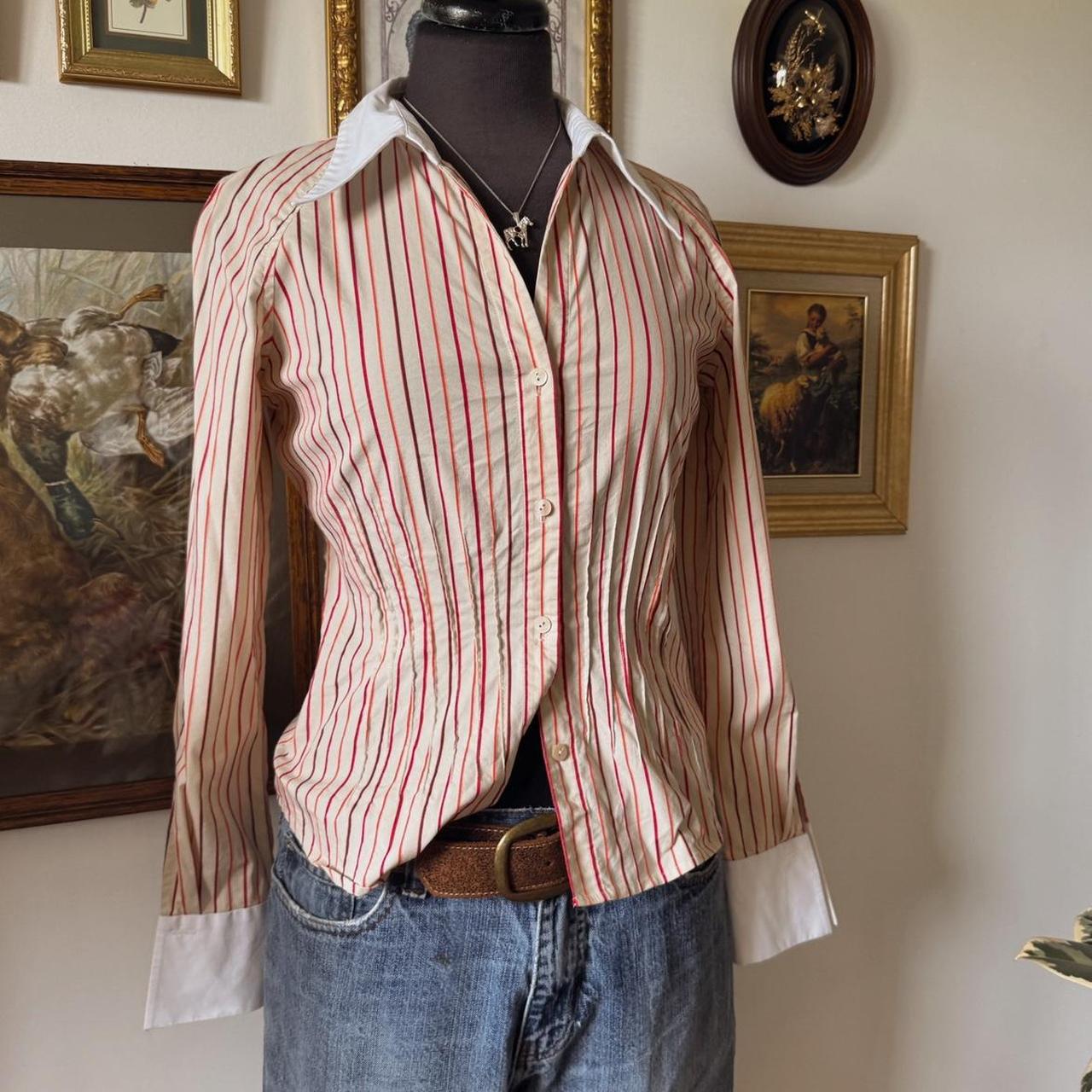Y2K striped button up (S)