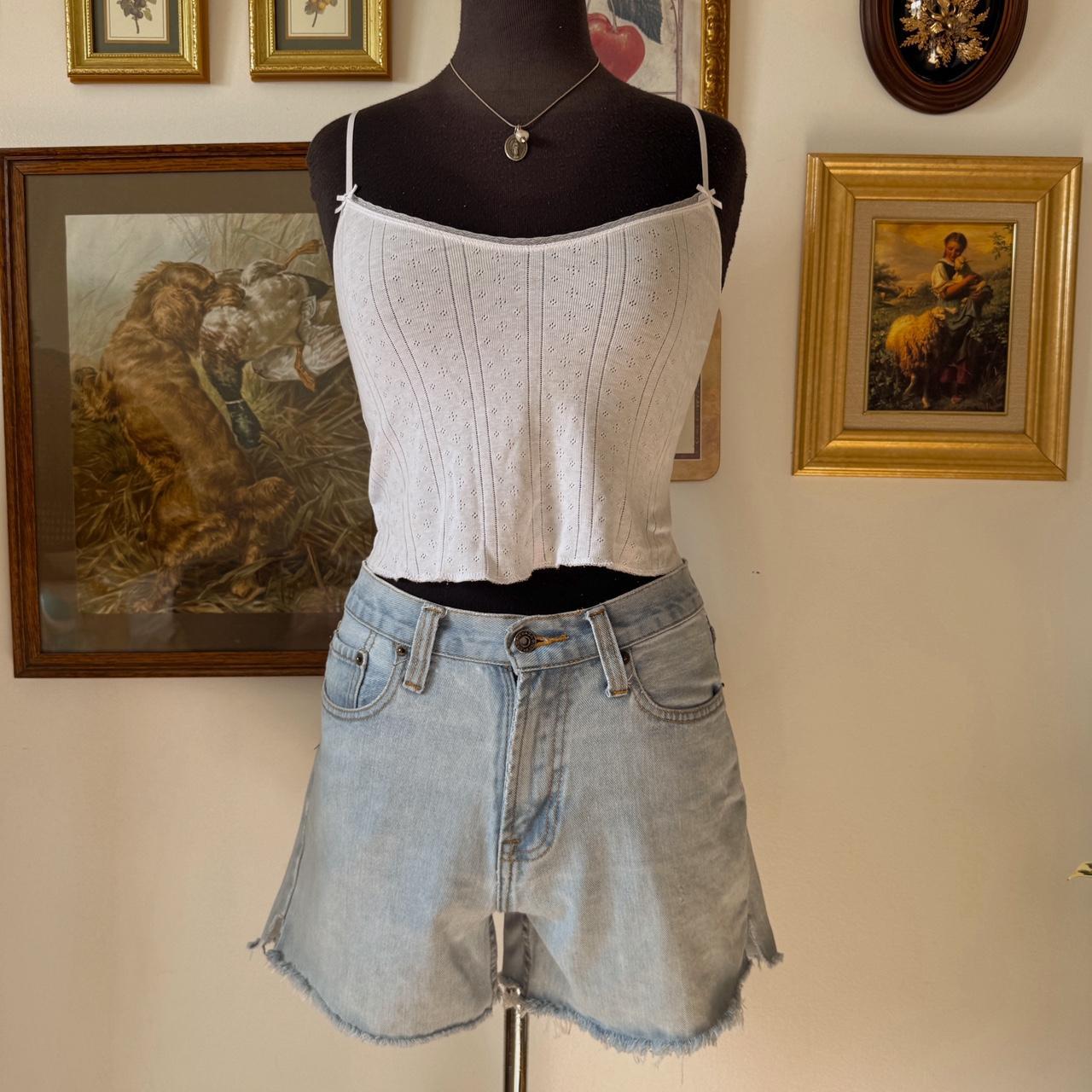 90s light wash denim shorts (30")