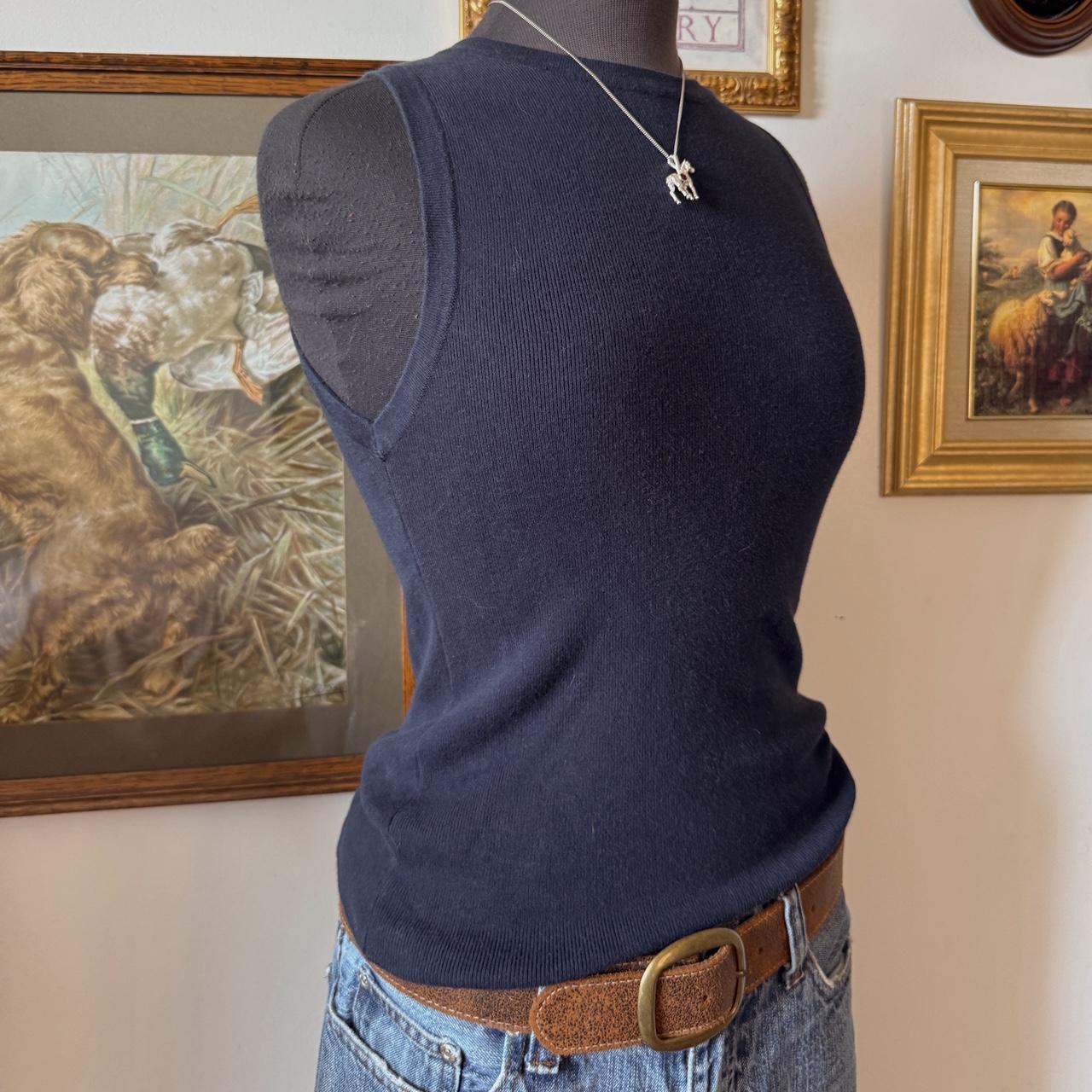 Navy knit tank top (M)