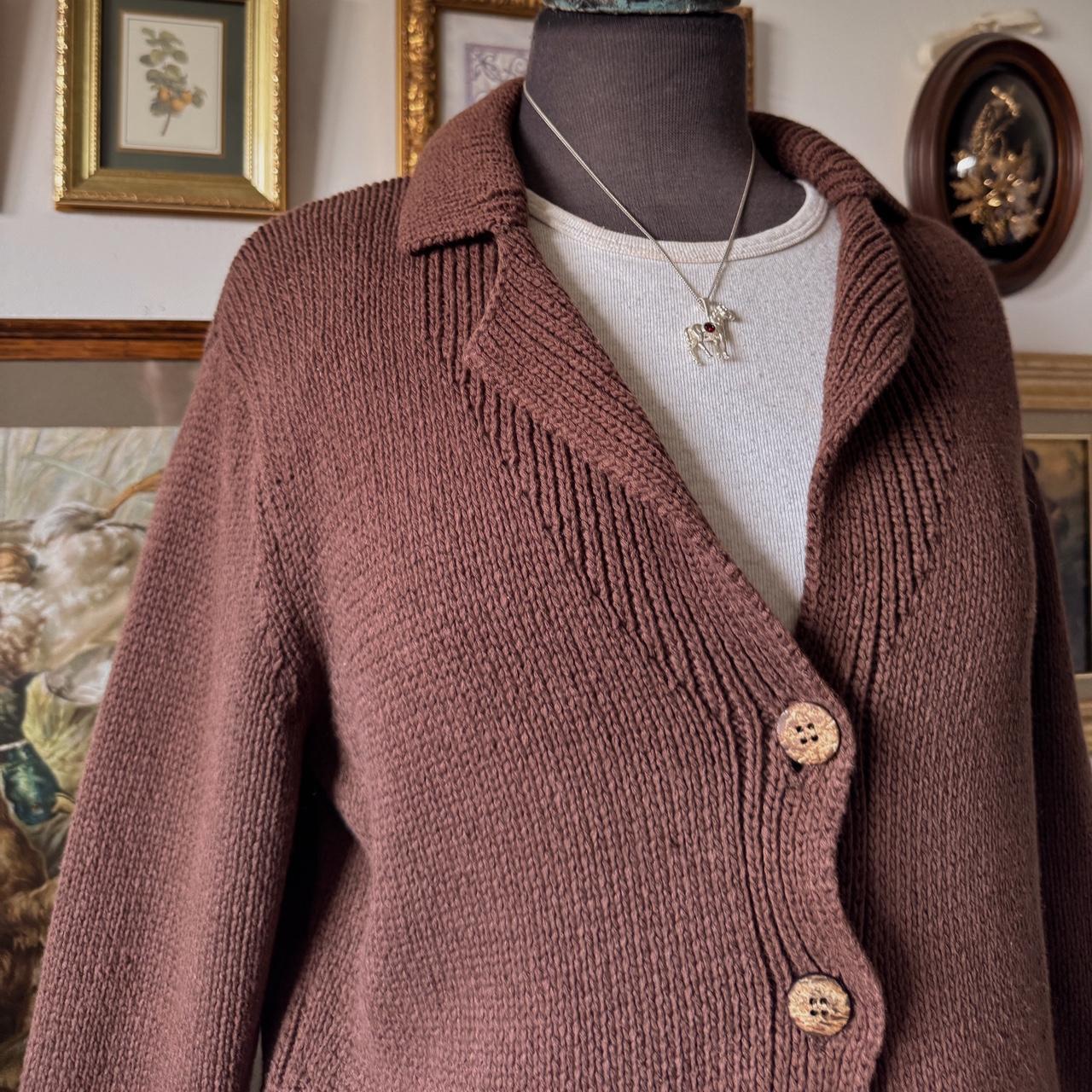Chocolate brown slouch knit cardigan (S/M)