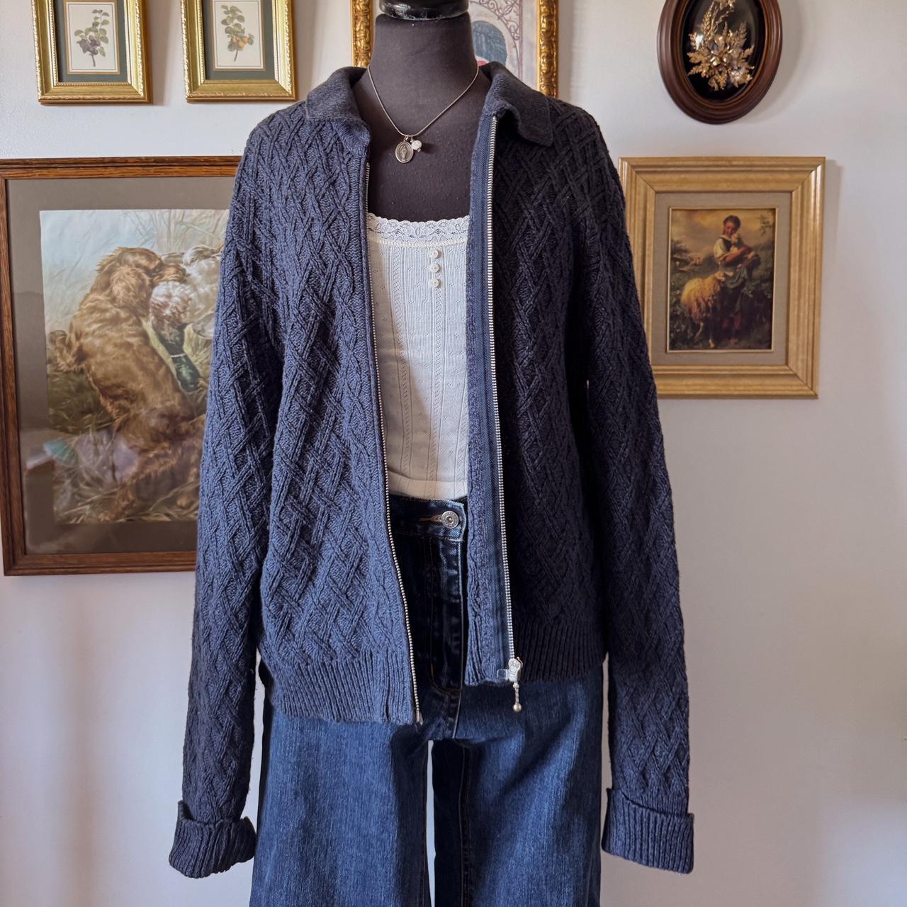 90s navy knit cardigan (XL)
