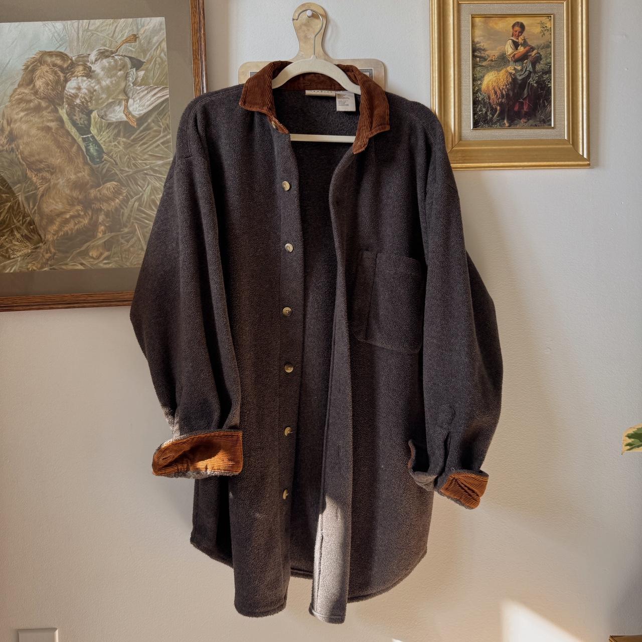Charcoal grey fleece button up (M)