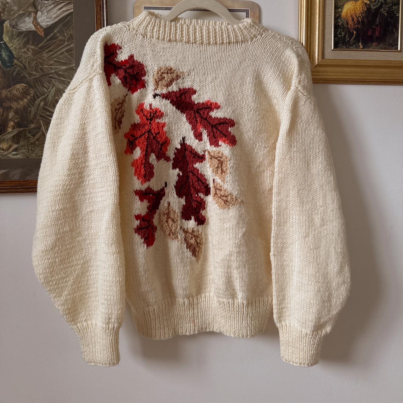 Vintage leaf knit sweater (S)