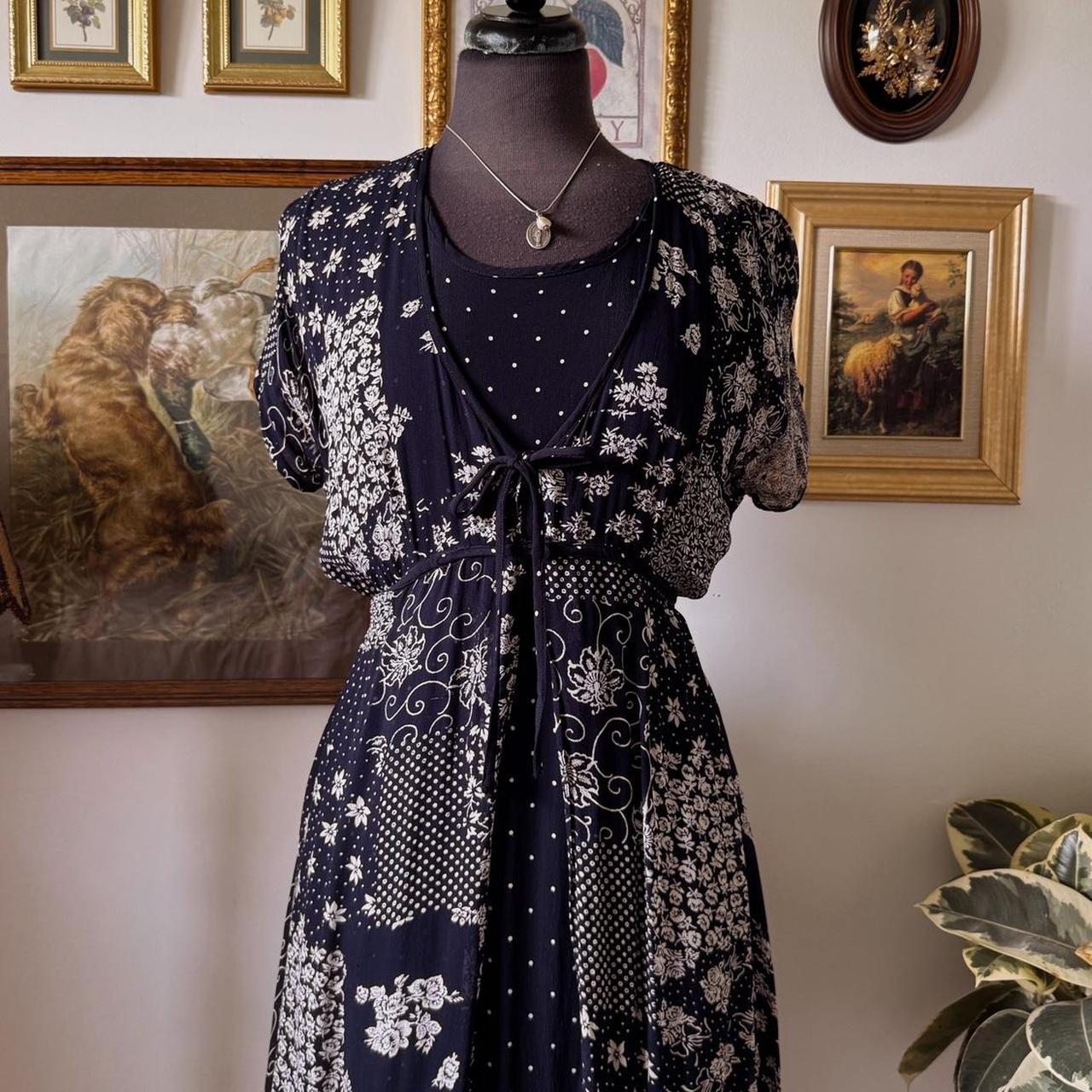 90s patchwork maxi dress (L)