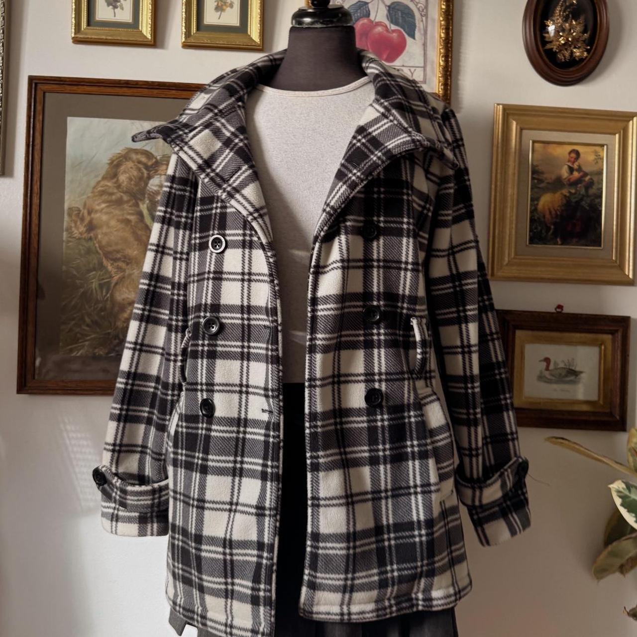 Cozy fleece funnel neck trench coat (M)
