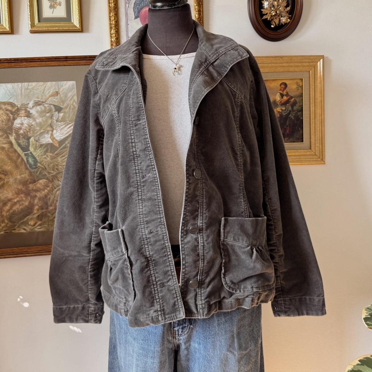 Funnel neck corduroy jacket (L)