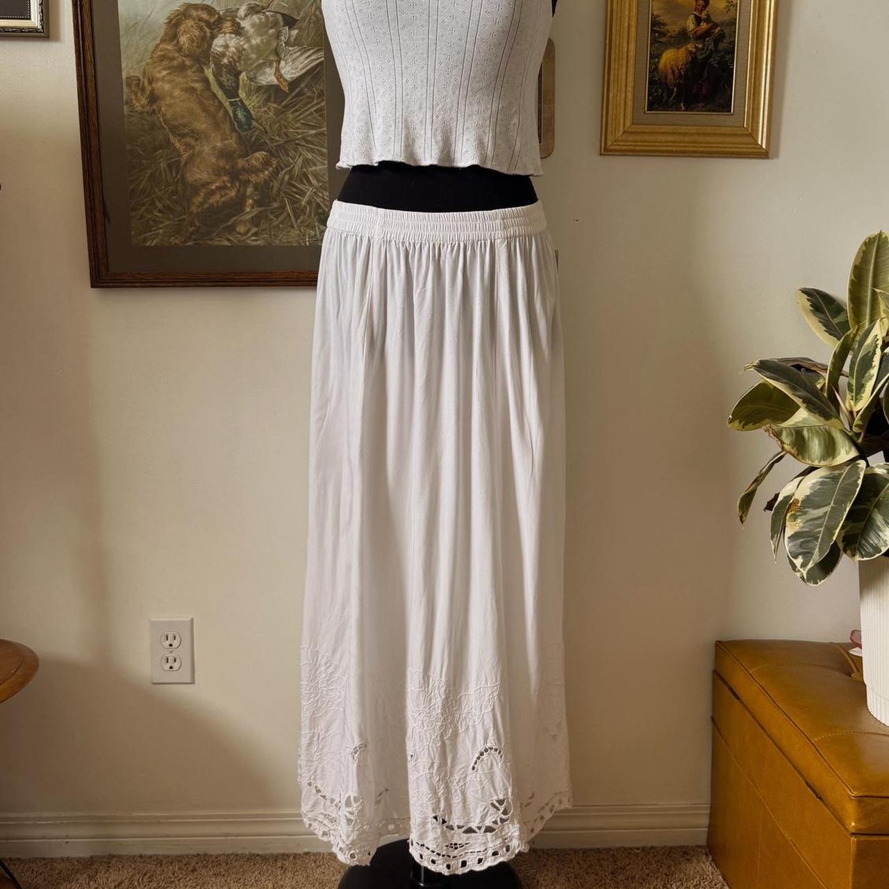 White boho maxi skirt (XL)