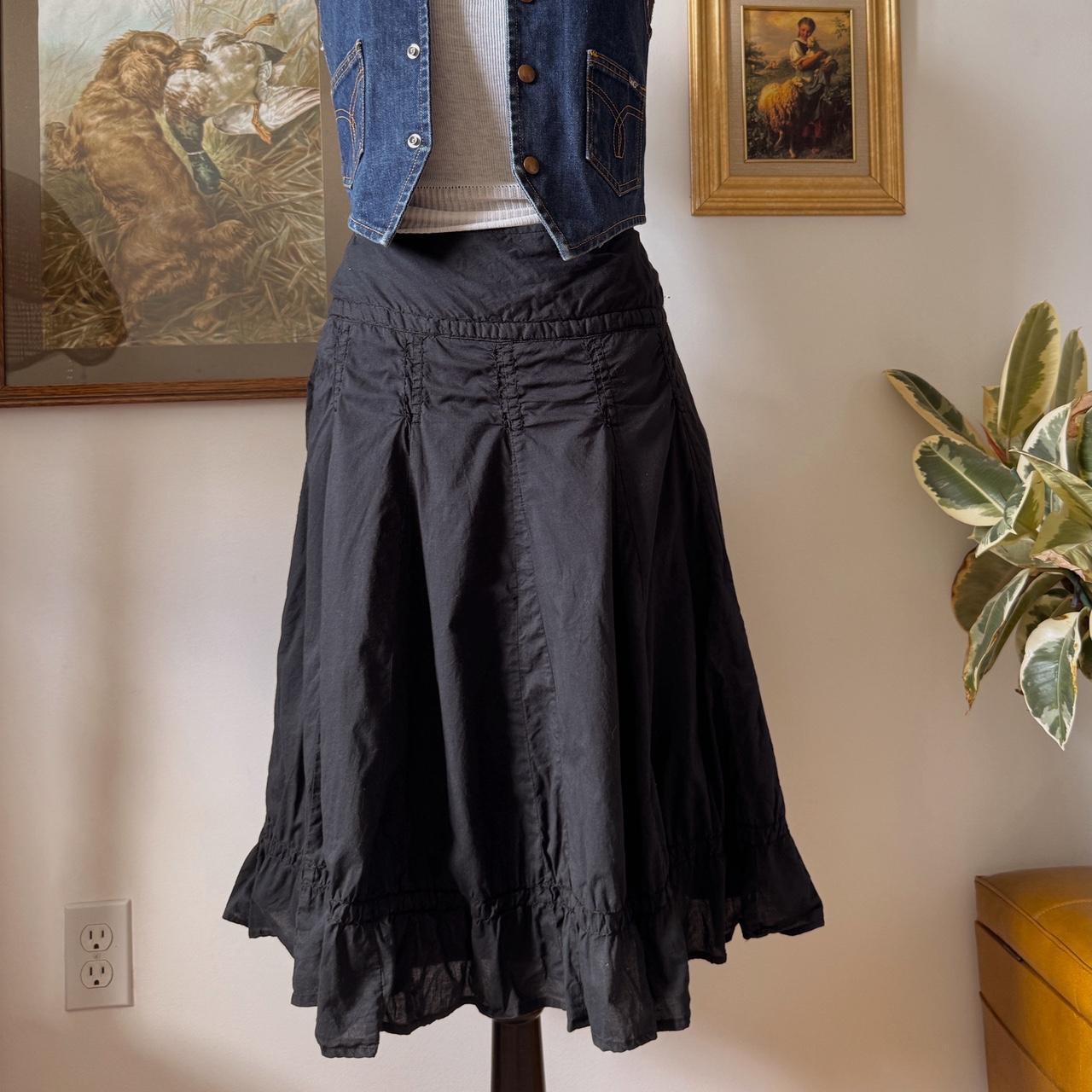 Black cotton ruffle skirt (M)